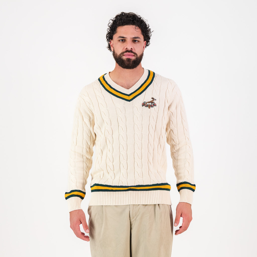 Springboks 95 LS V-neck Knit-Ivory