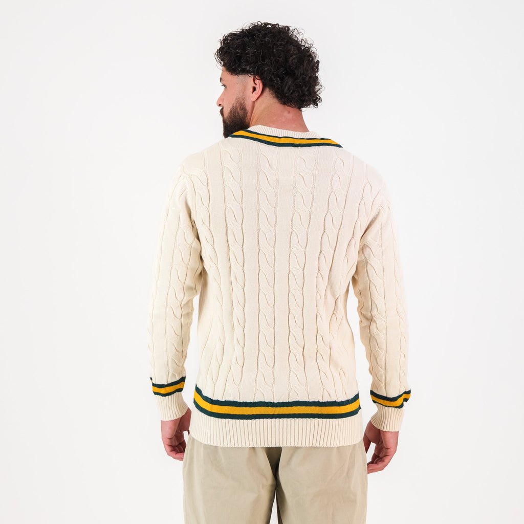 Springboks 95 LS V-neck Knit-Ivory