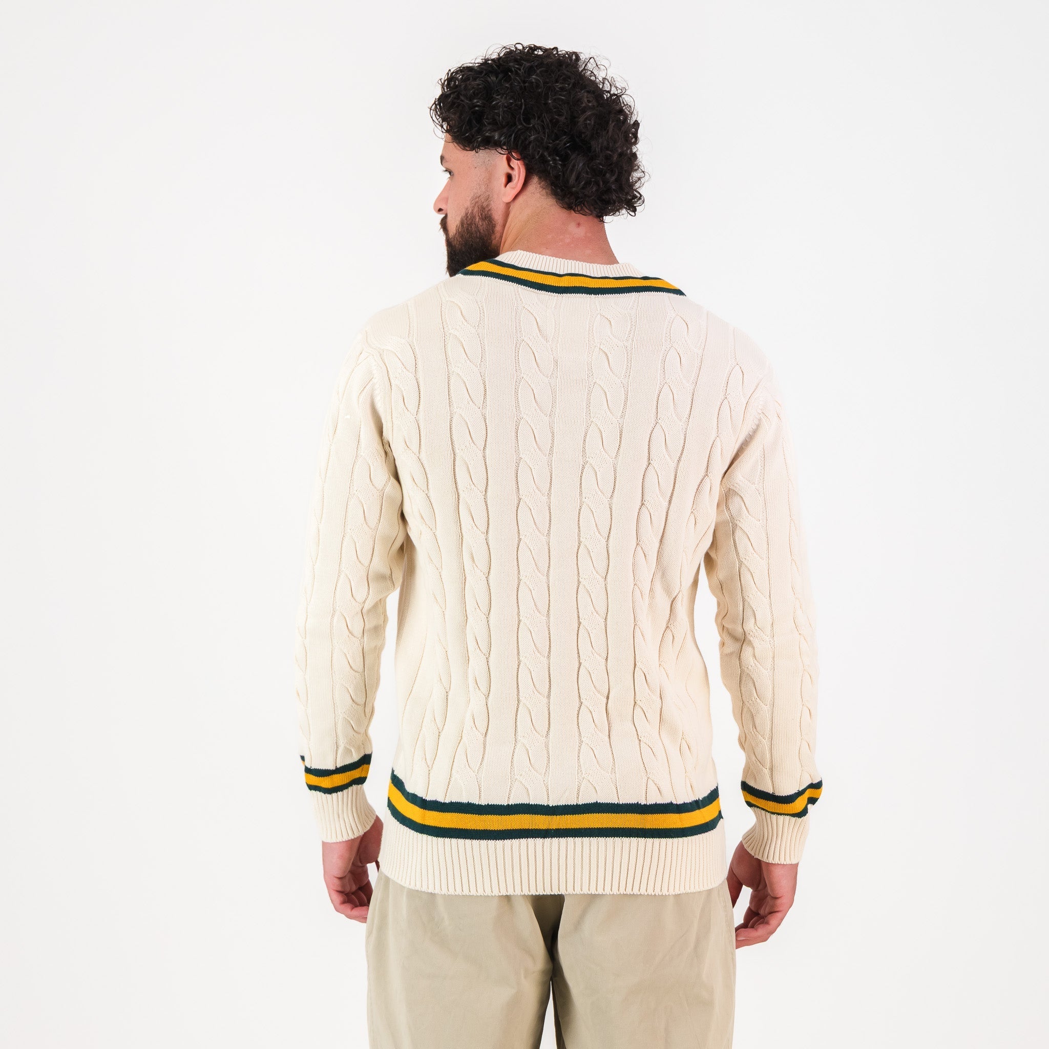 Springboks 95 LS V-neck Knit-Ivory