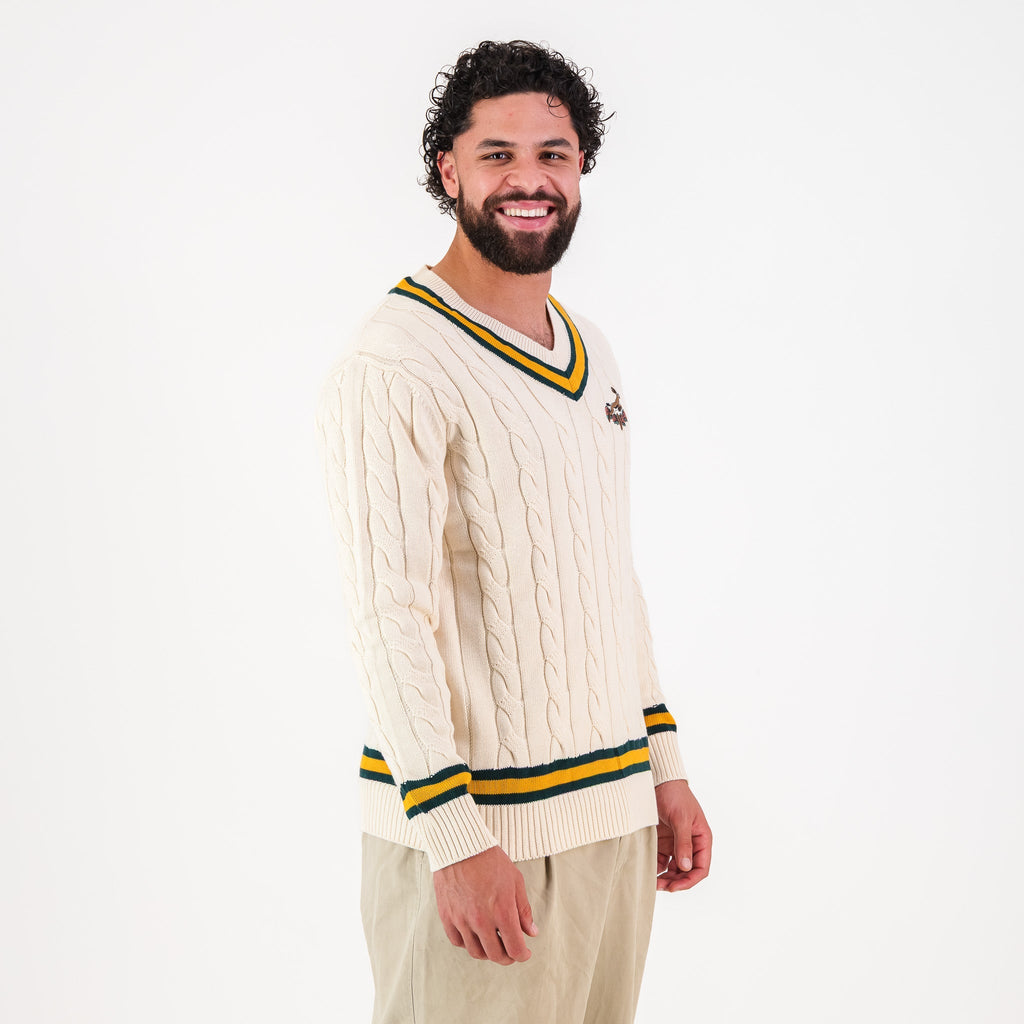 Springboks 95 LS V-neck Knit-Ivory