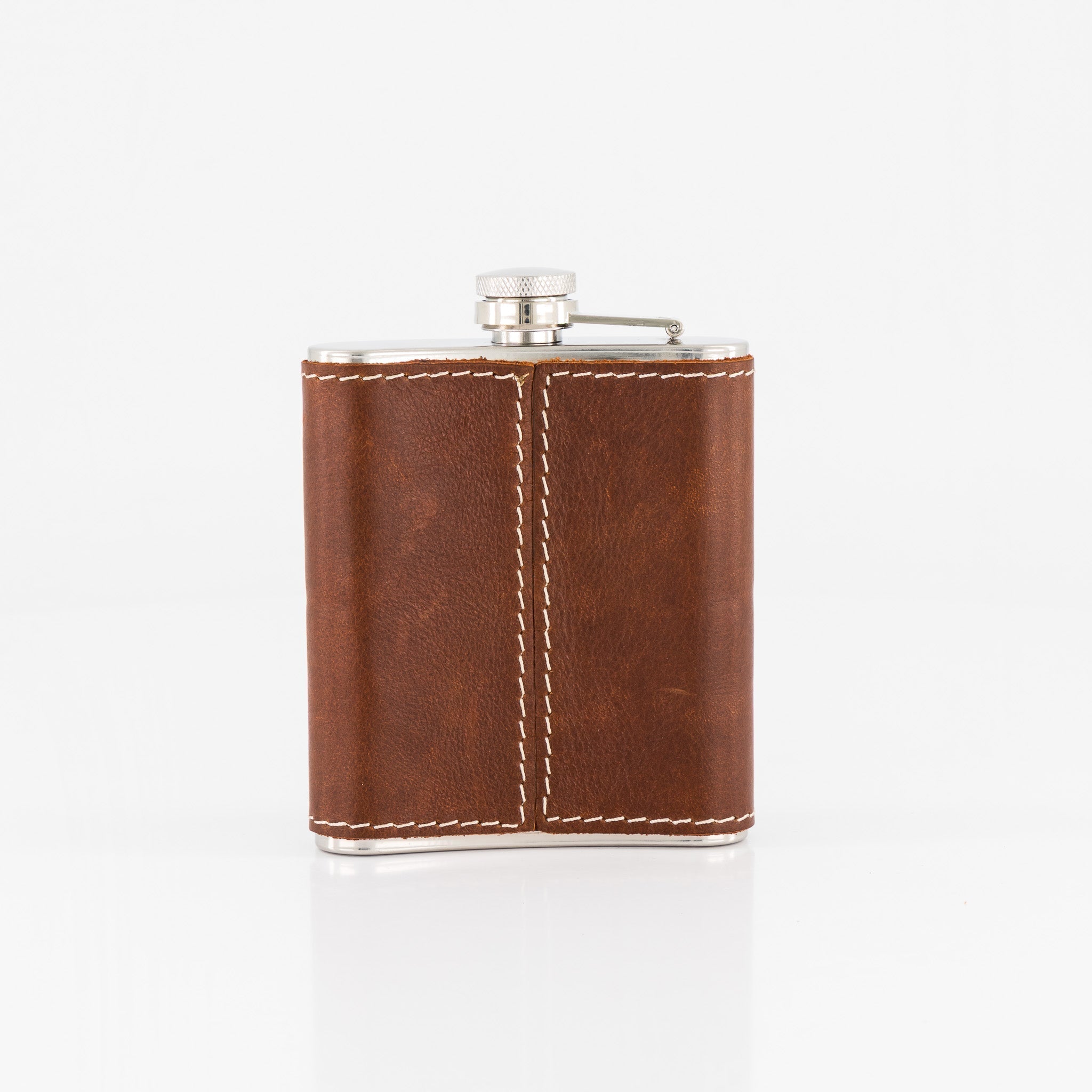 Springboks Leather Hip Flask - Brown