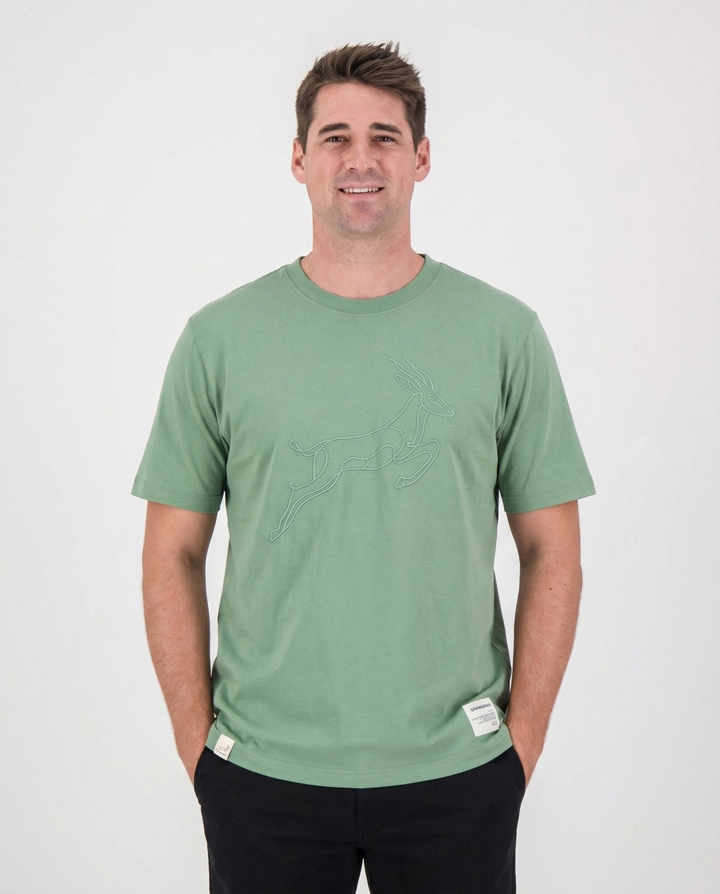 Springboks Continuous Line Bok Crew Tee-Kashmir