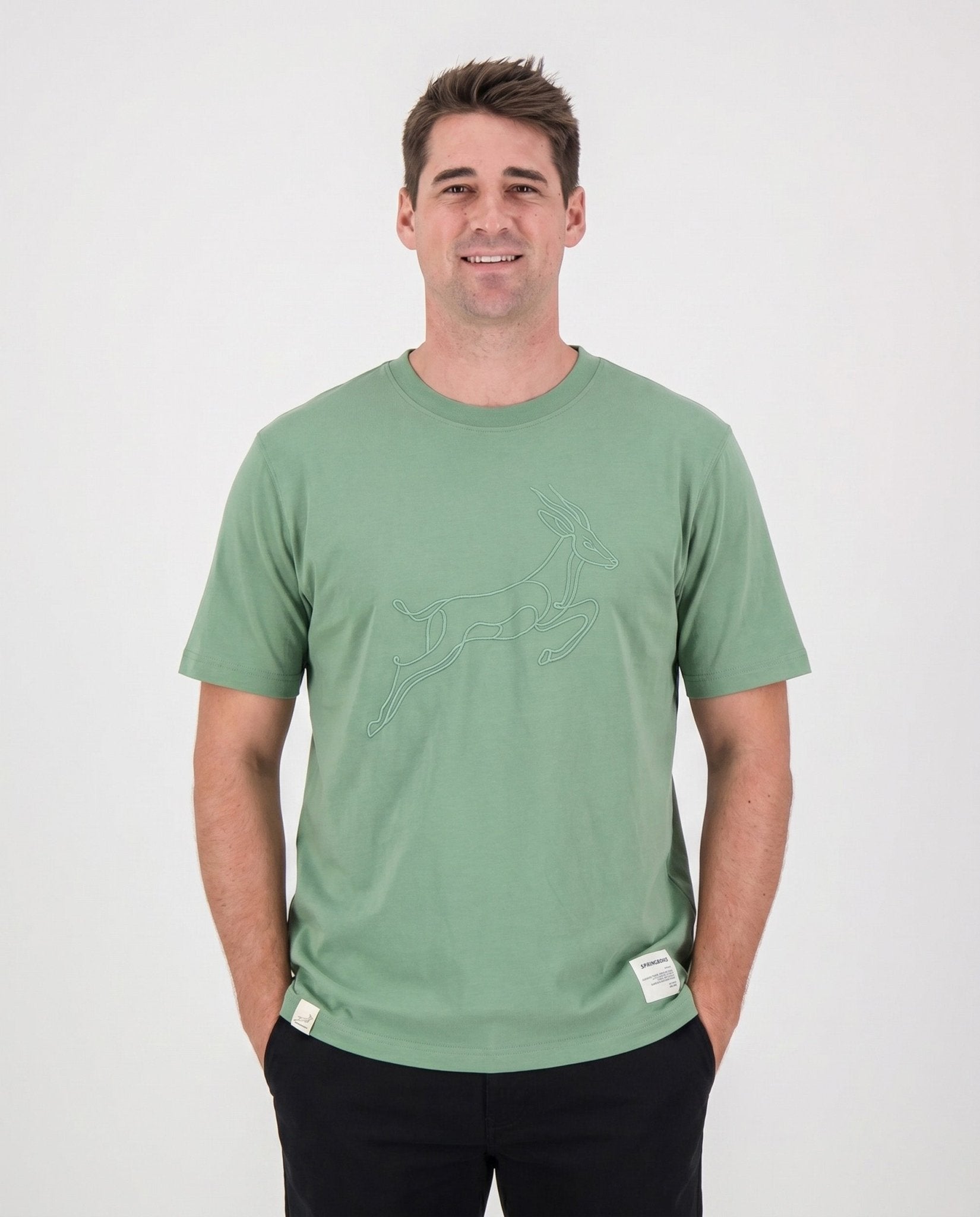 Springboks Continuous Line Bok Crew Tee-Kashmir
