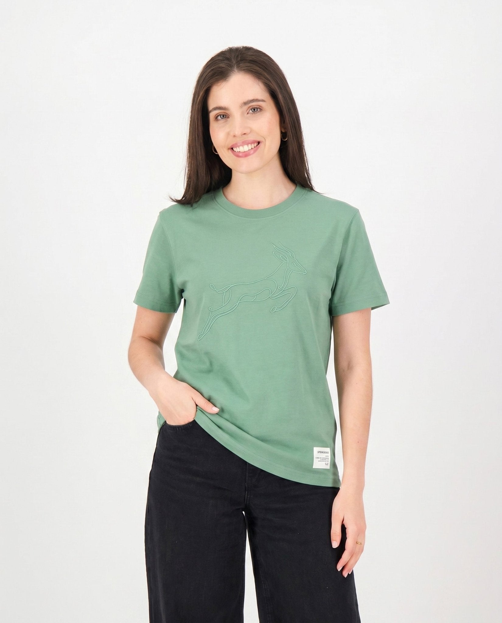 Springboks Continuous Line Bok Crew Tee-Kashmir