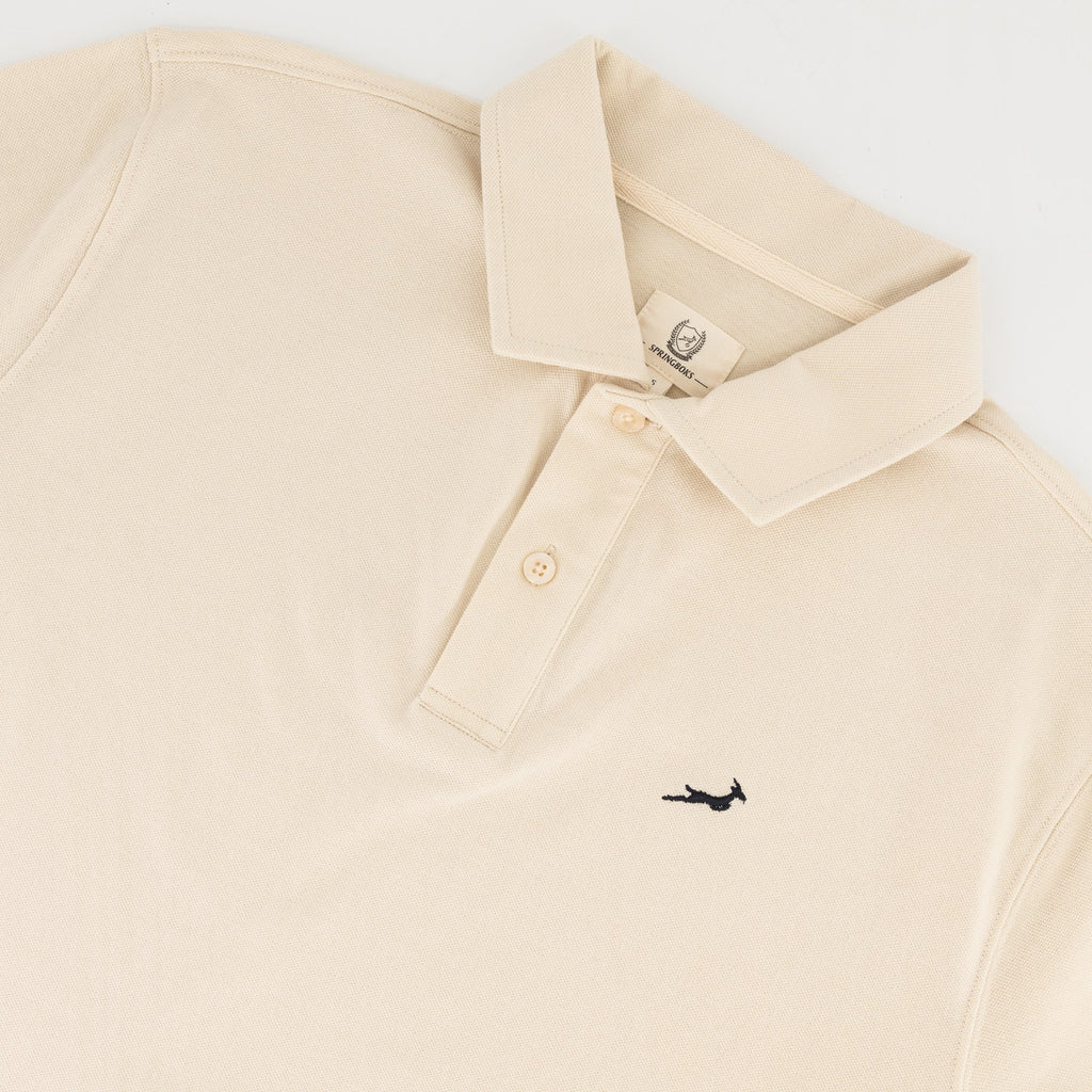 Springboks Contrast Embroidery Polo-Ivory