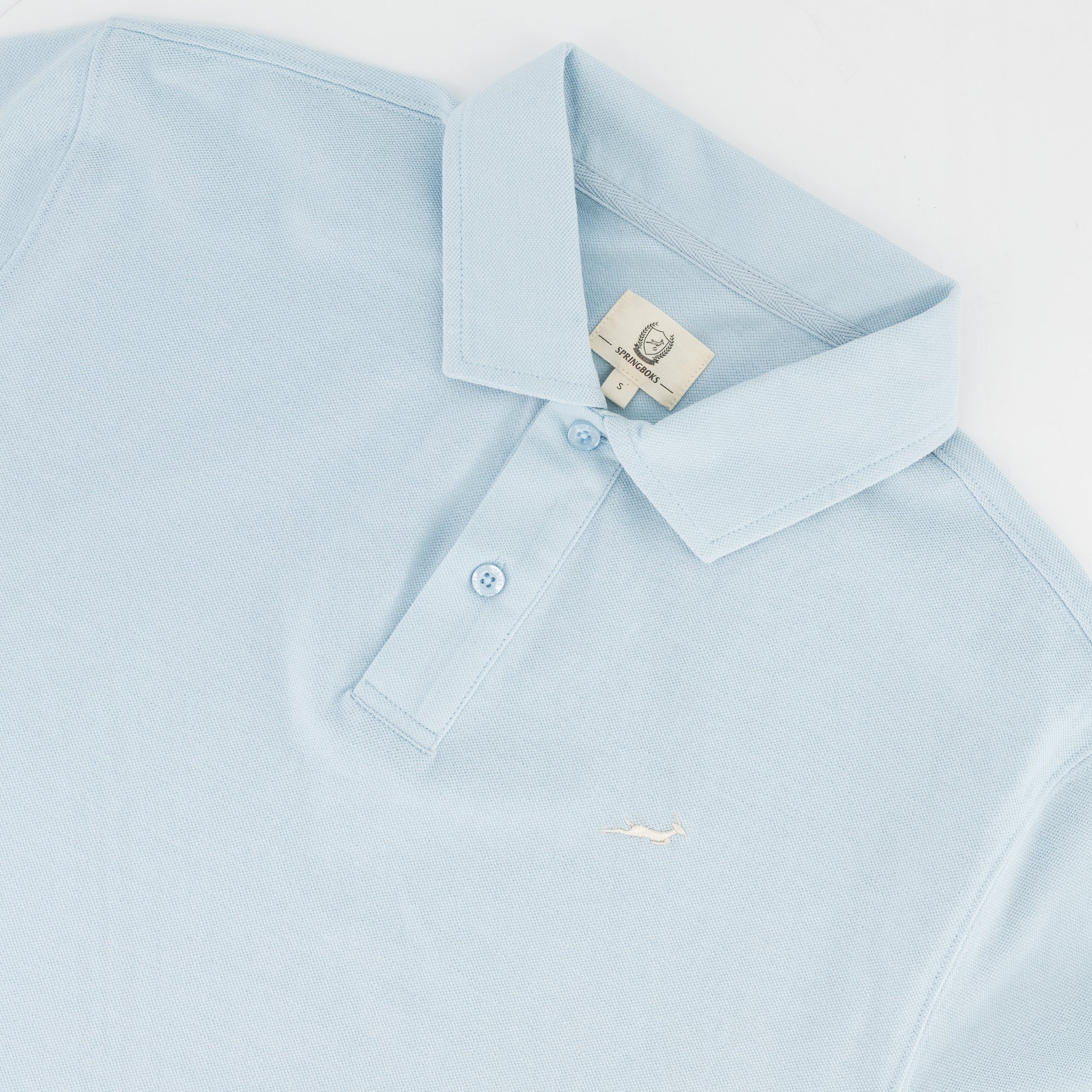 Springboks Contrast Embroidery Polo- Skyway