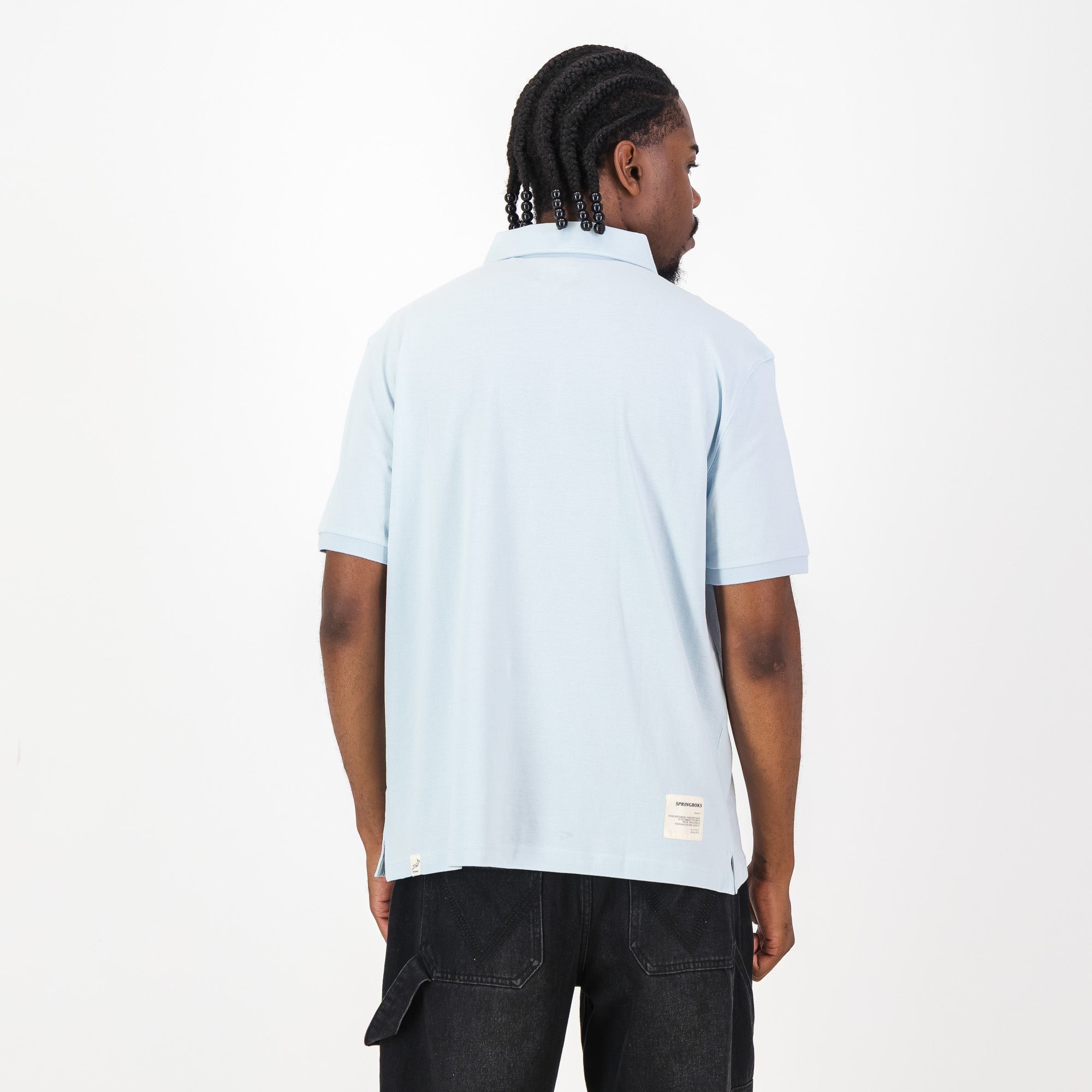 Springboks Contrast Embroidery Polo- Skyway