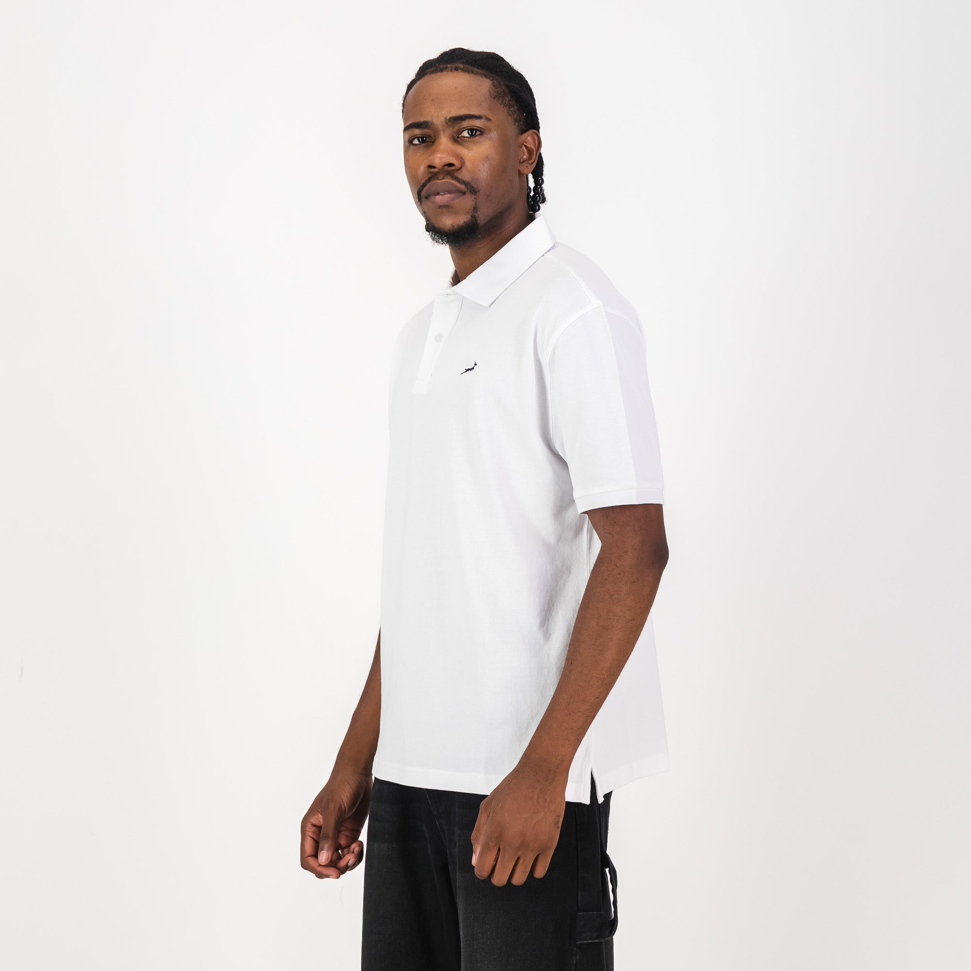 Springboks Contrast Embroidery Polo-White