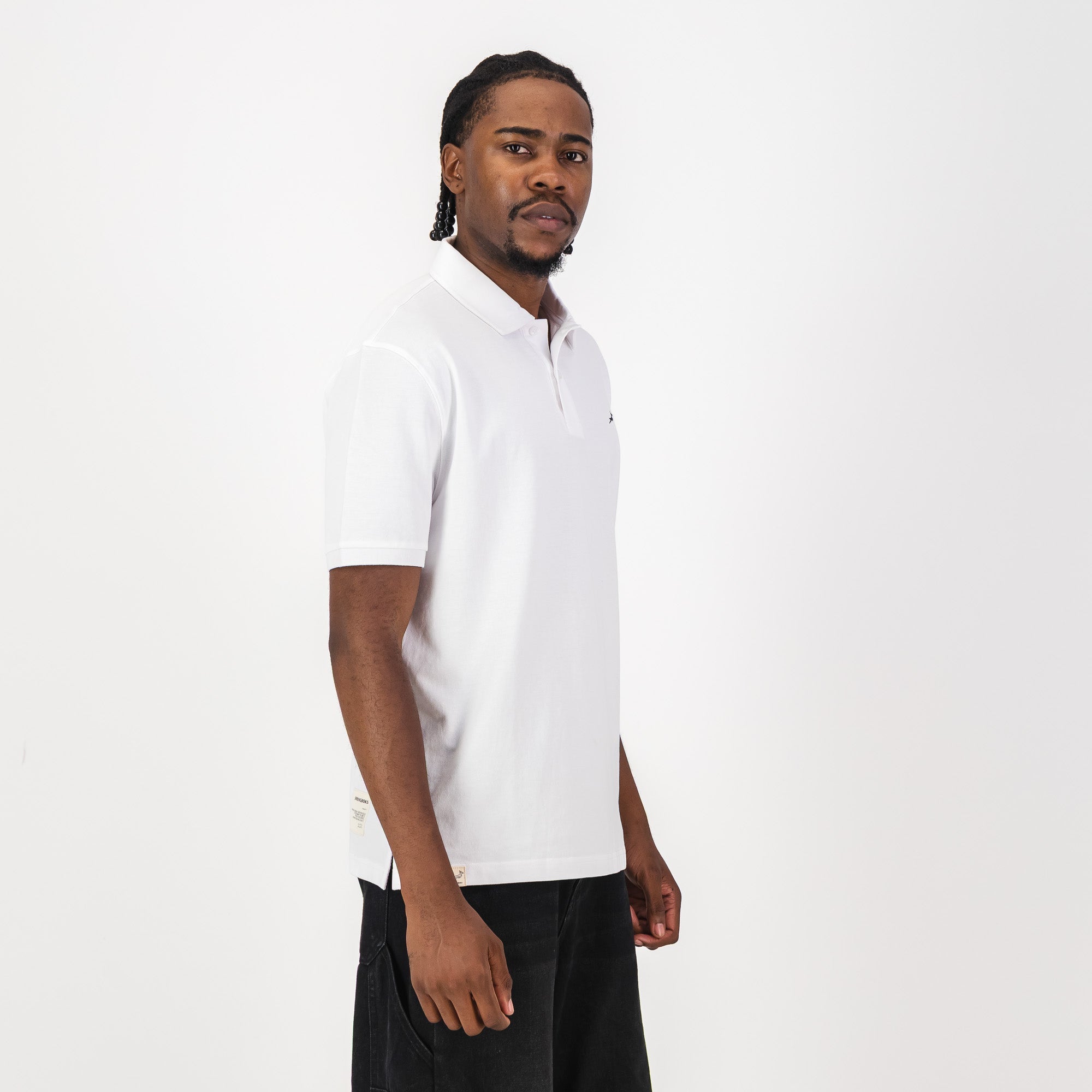 Springboks Contrast Embroidery Polo-White