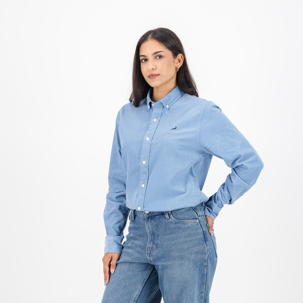 Springboks Fine Corduroy Shirt-Faded Denim
