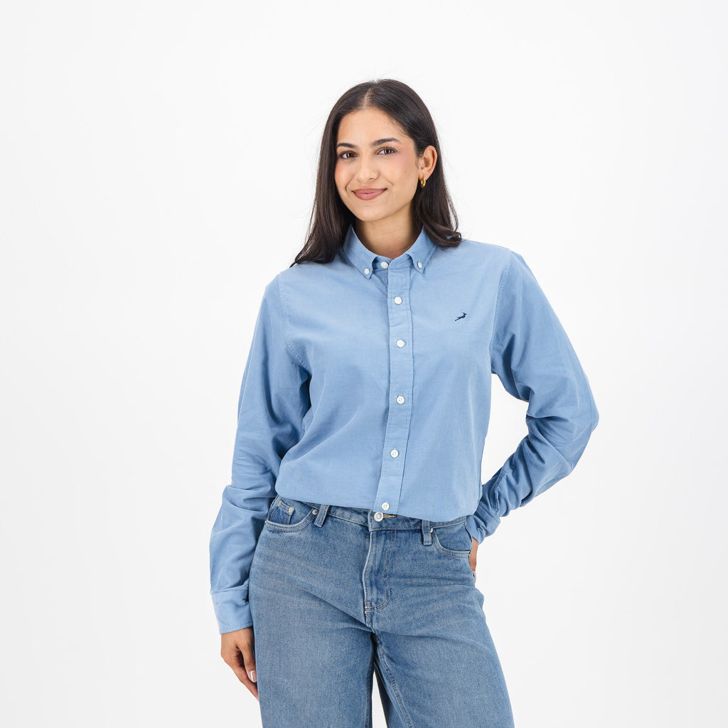 Springboks Fine Corduroy Shirt-Faded Denim