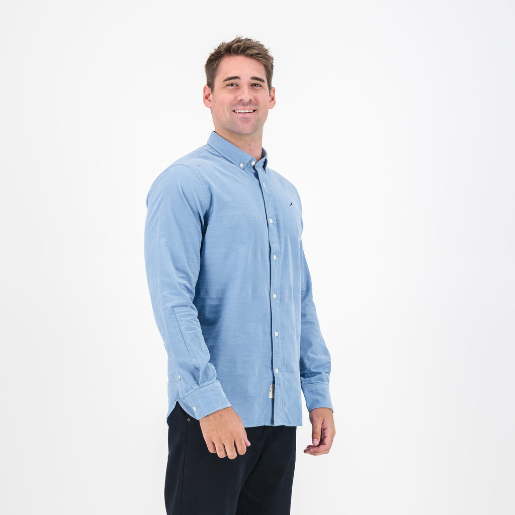 Springboks Fine Corduroy Shirt-Faded Denim
