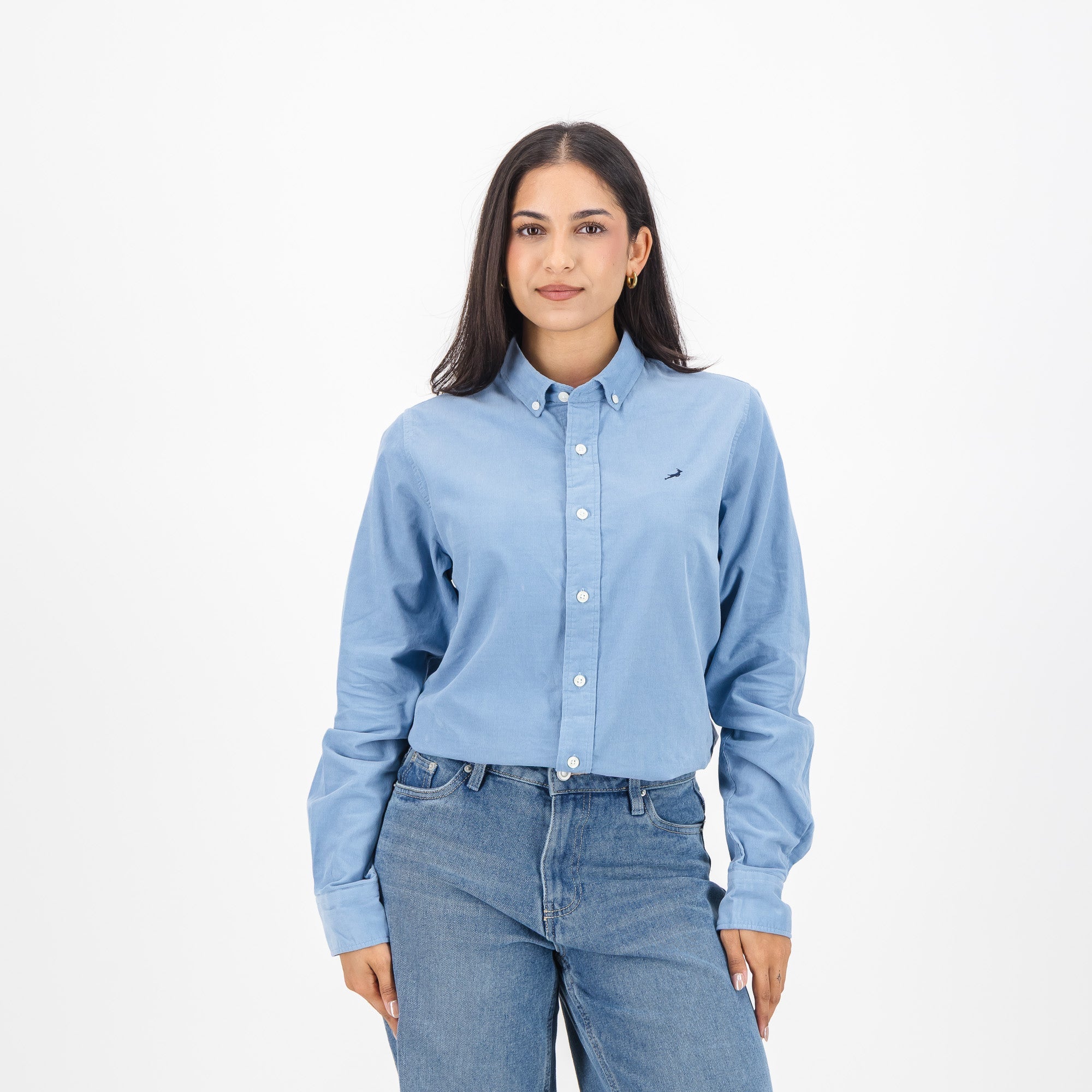 Springboks Fine Corduroy Shirt-Faded Denim