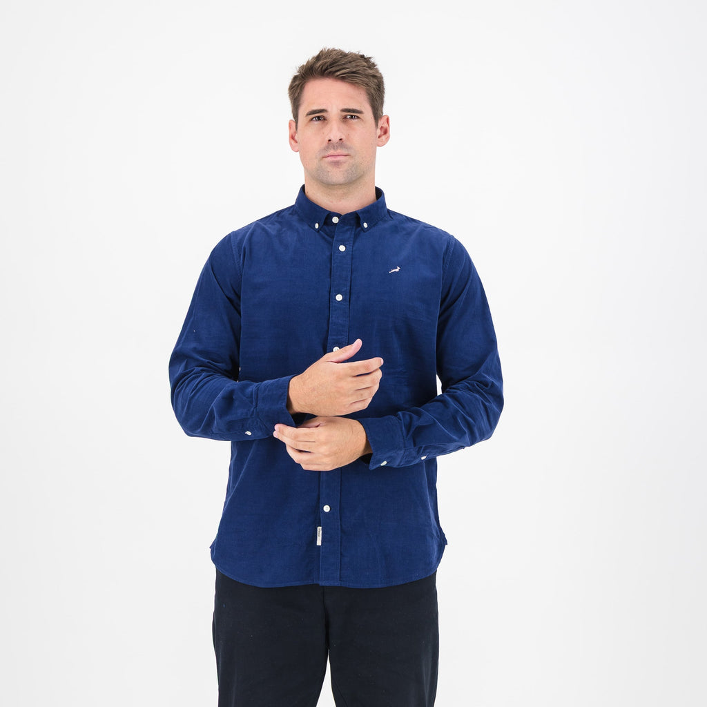 Springboks Fine Corduroy Shirt-Navy