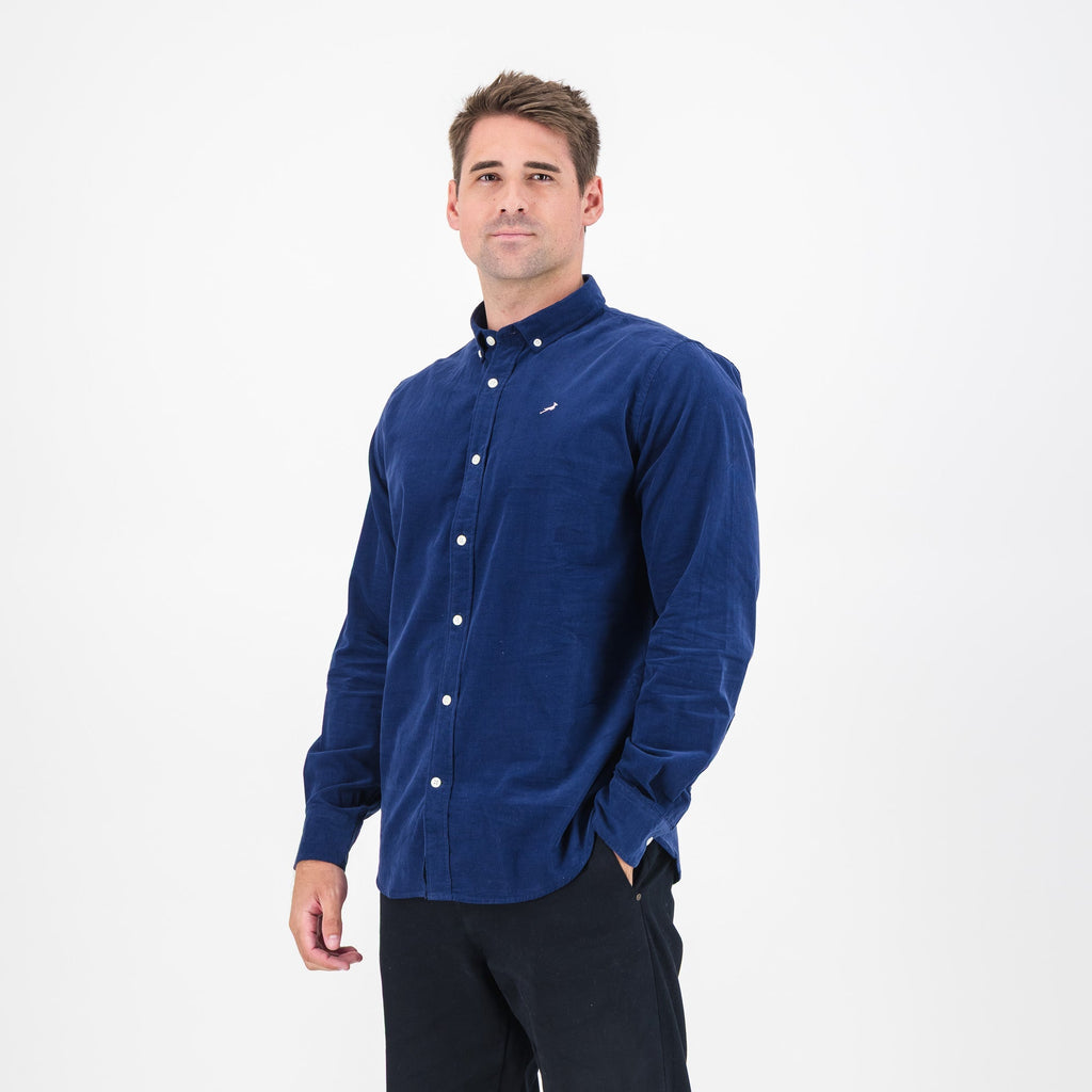 Springboks Fine Corduroy Shirt-Navy