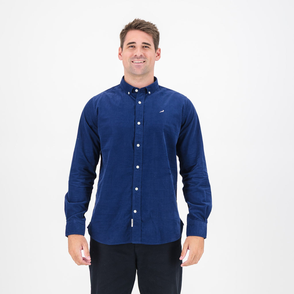 Springboks Fine Corduroy Shirt-Navy