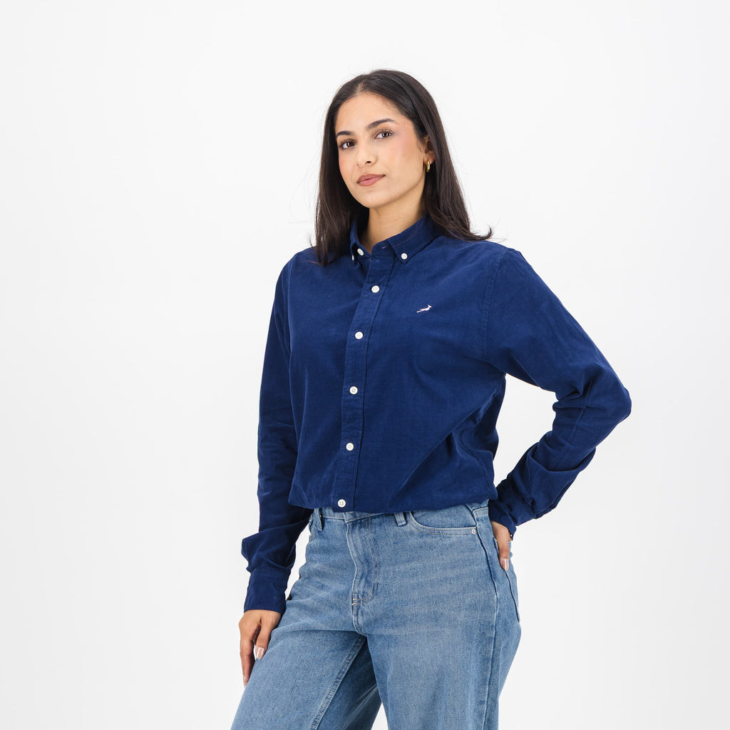 Springboks Fine Corduroy Shirt-Navy