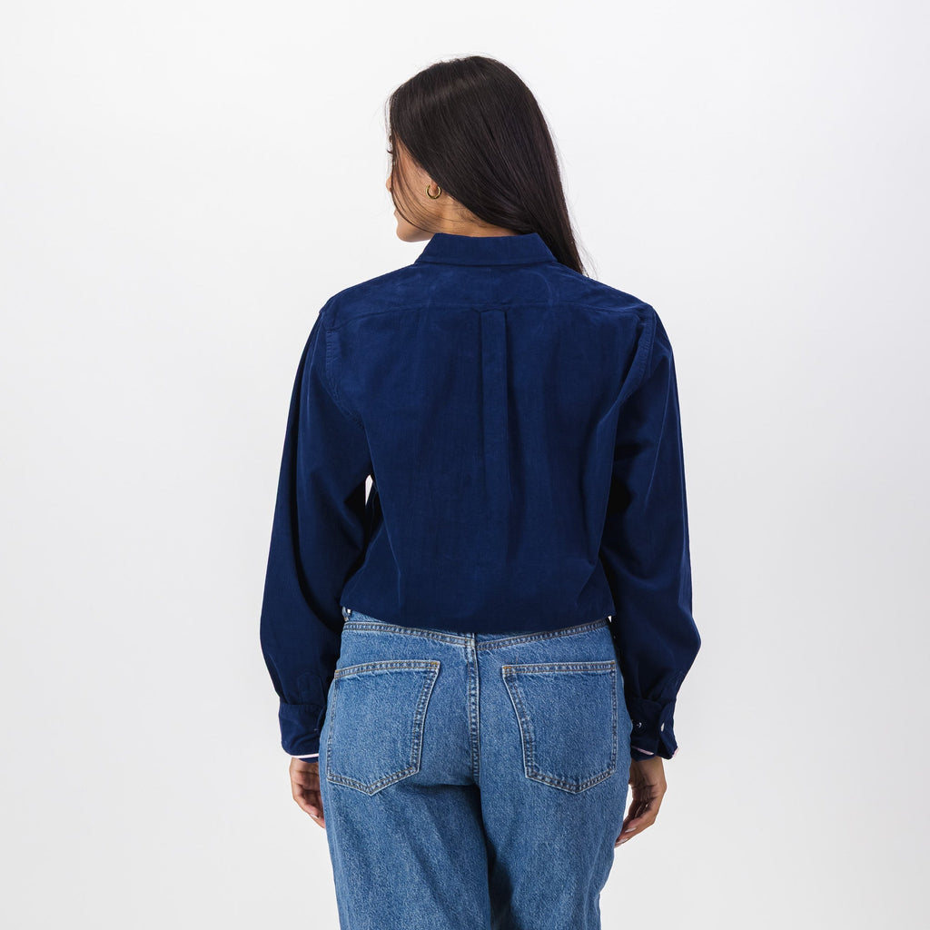 Springboks Fine Corduroy Shirt-Navy