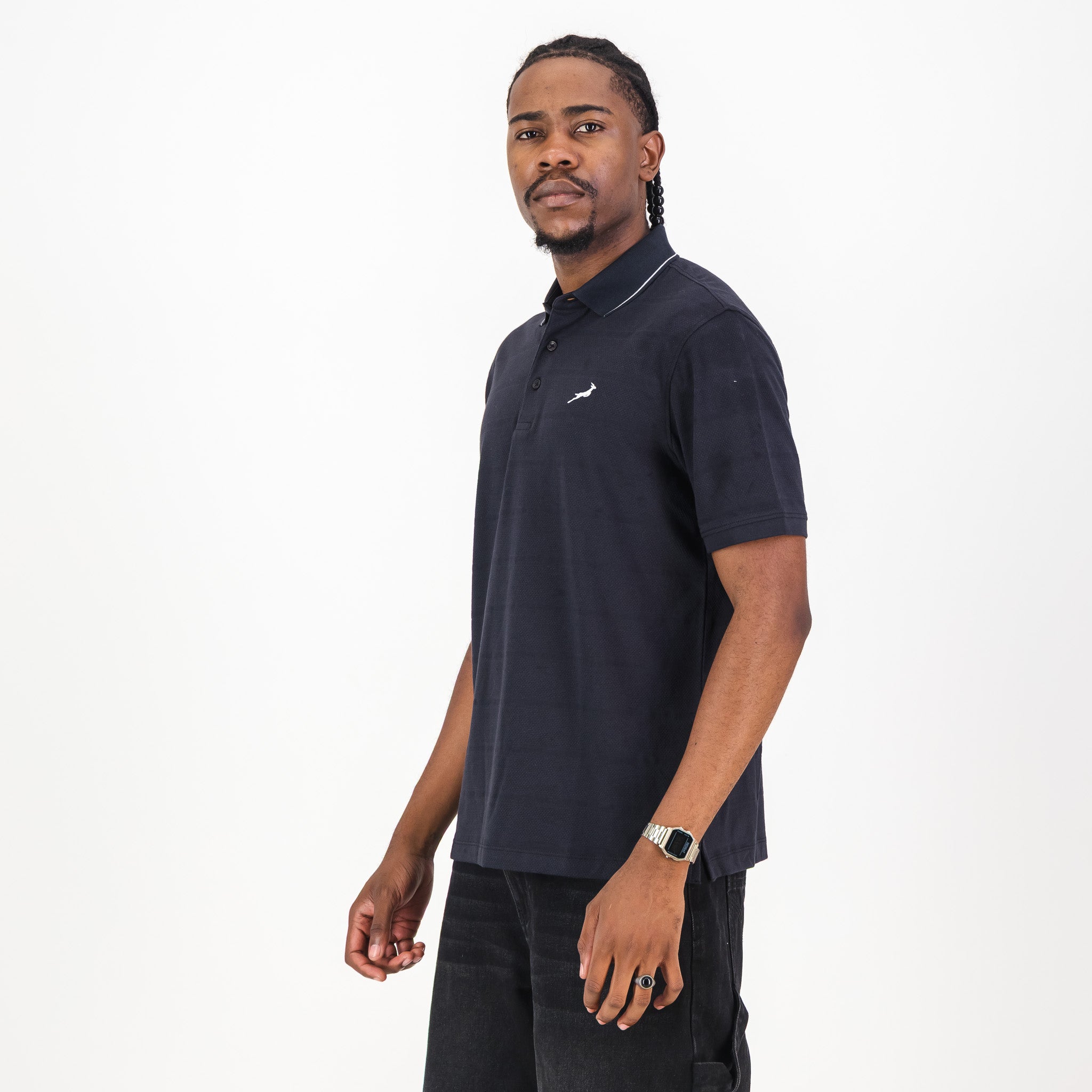 Springboks Golf SS Polo-Charcoal