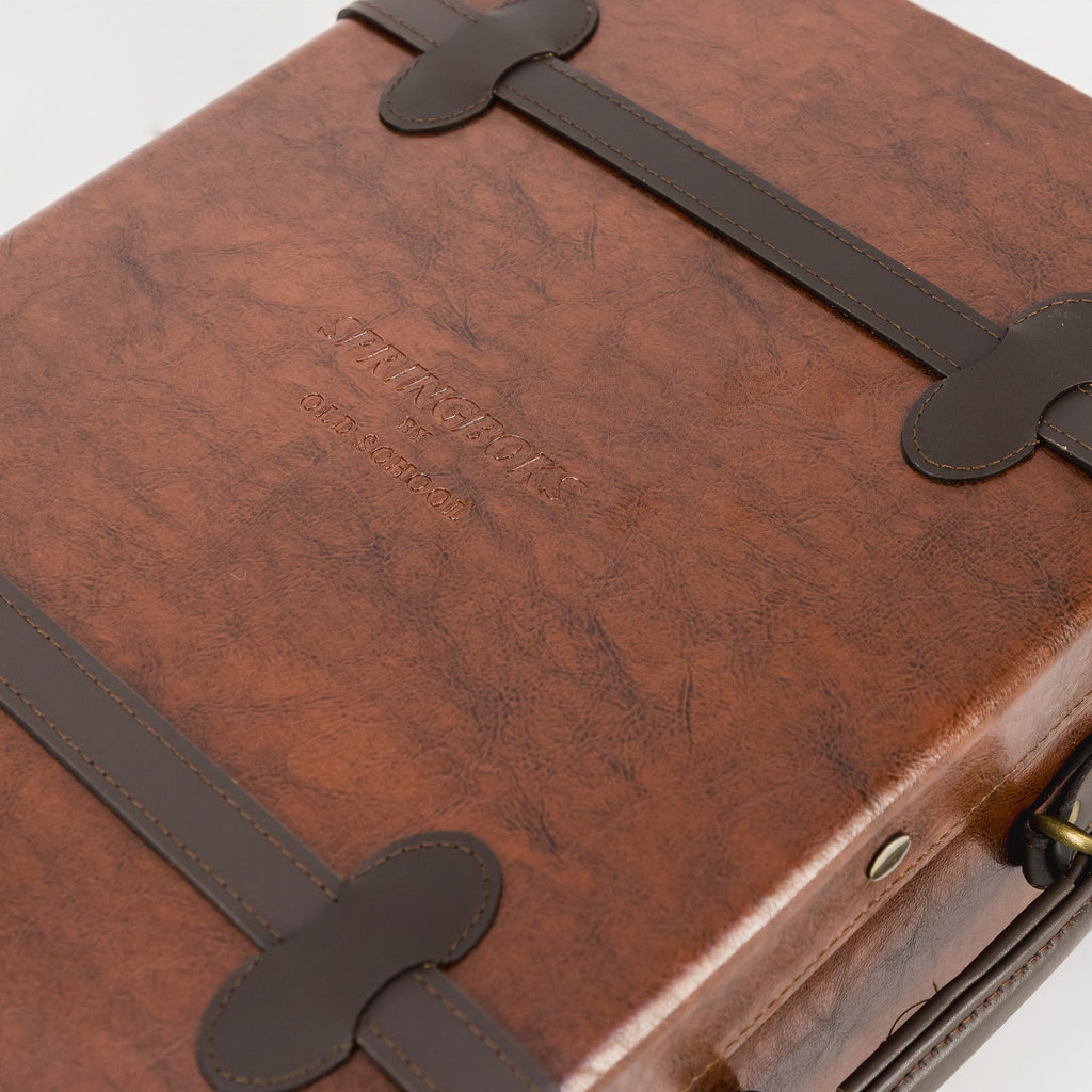 Springboks Leather Embroidered Suitcase - Brown