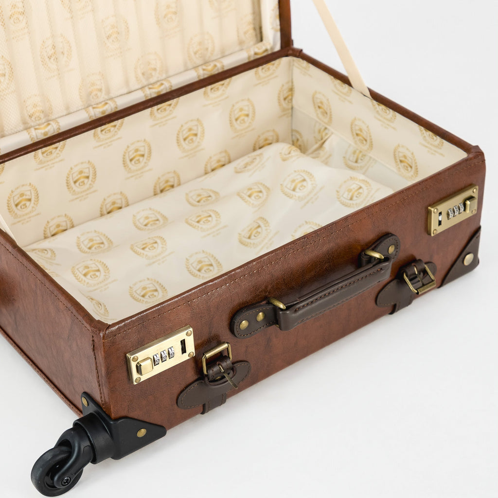 Springboks Leather Embroidered Suitcase - Brown