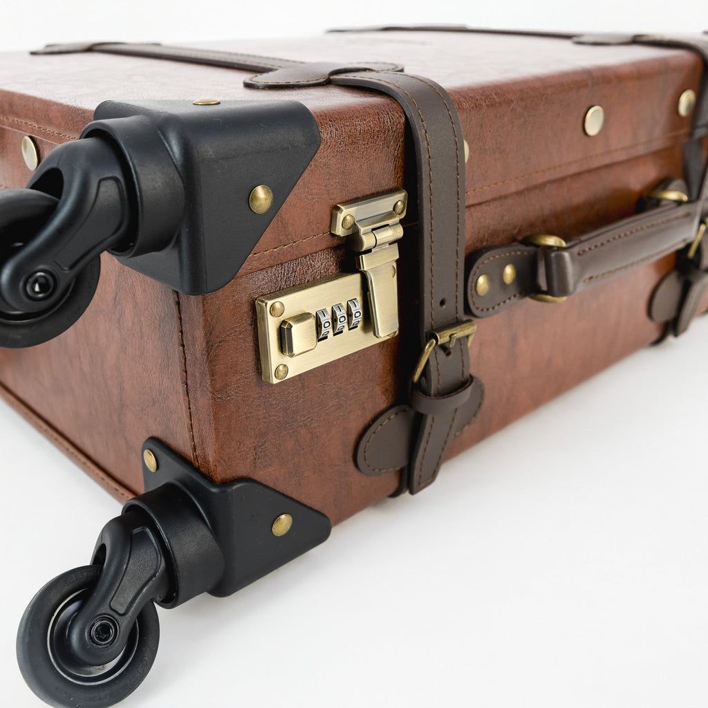 Springboks Leather Embroidered Suitcase - Brown