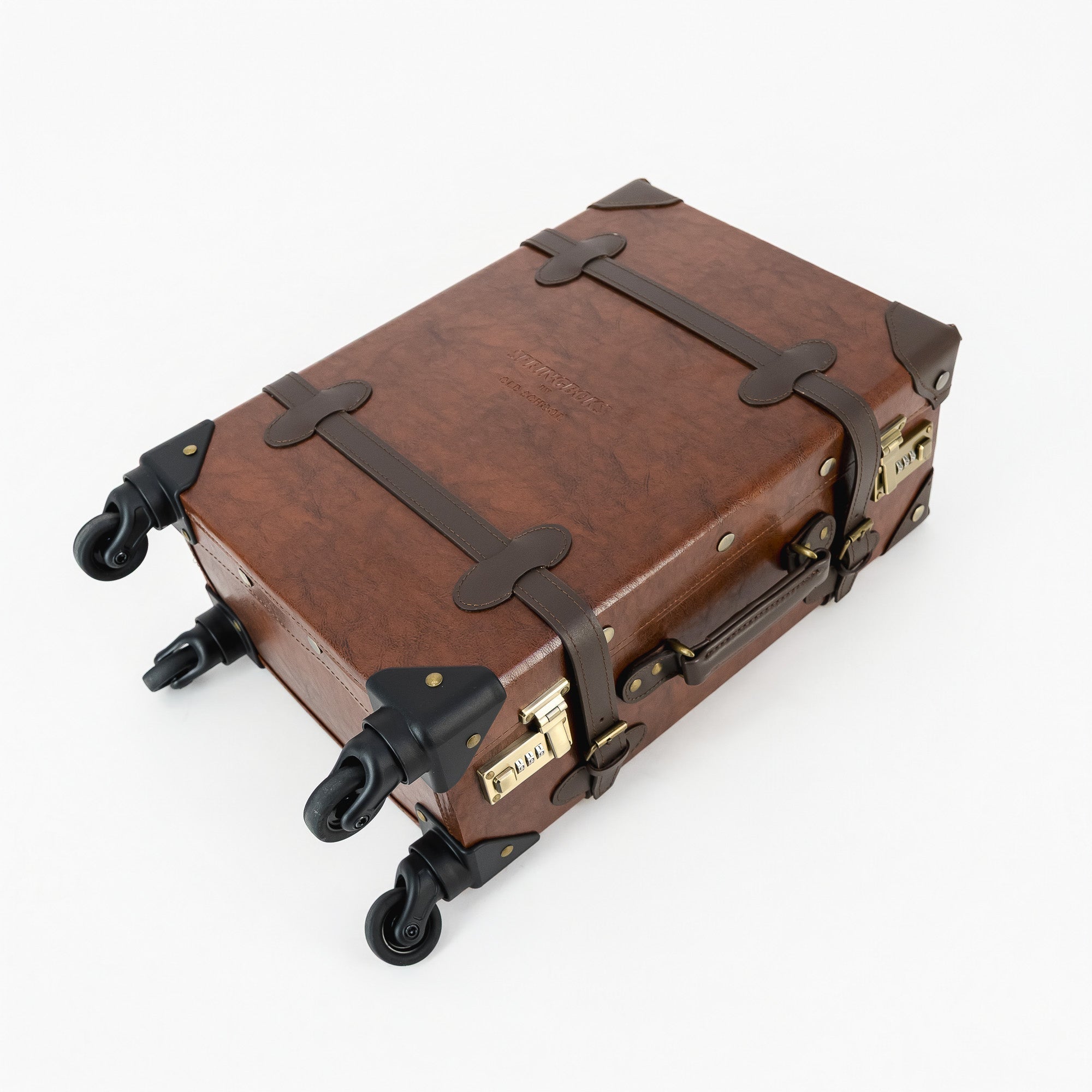 Springboks Leather Embroidered Suitcase - Brown