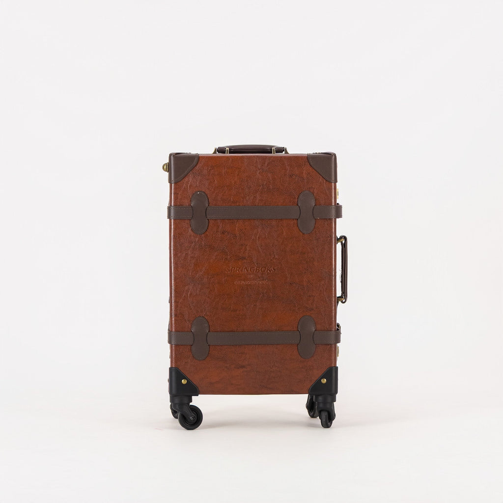 Springboks Leather Embroidered Suitcase - Brown