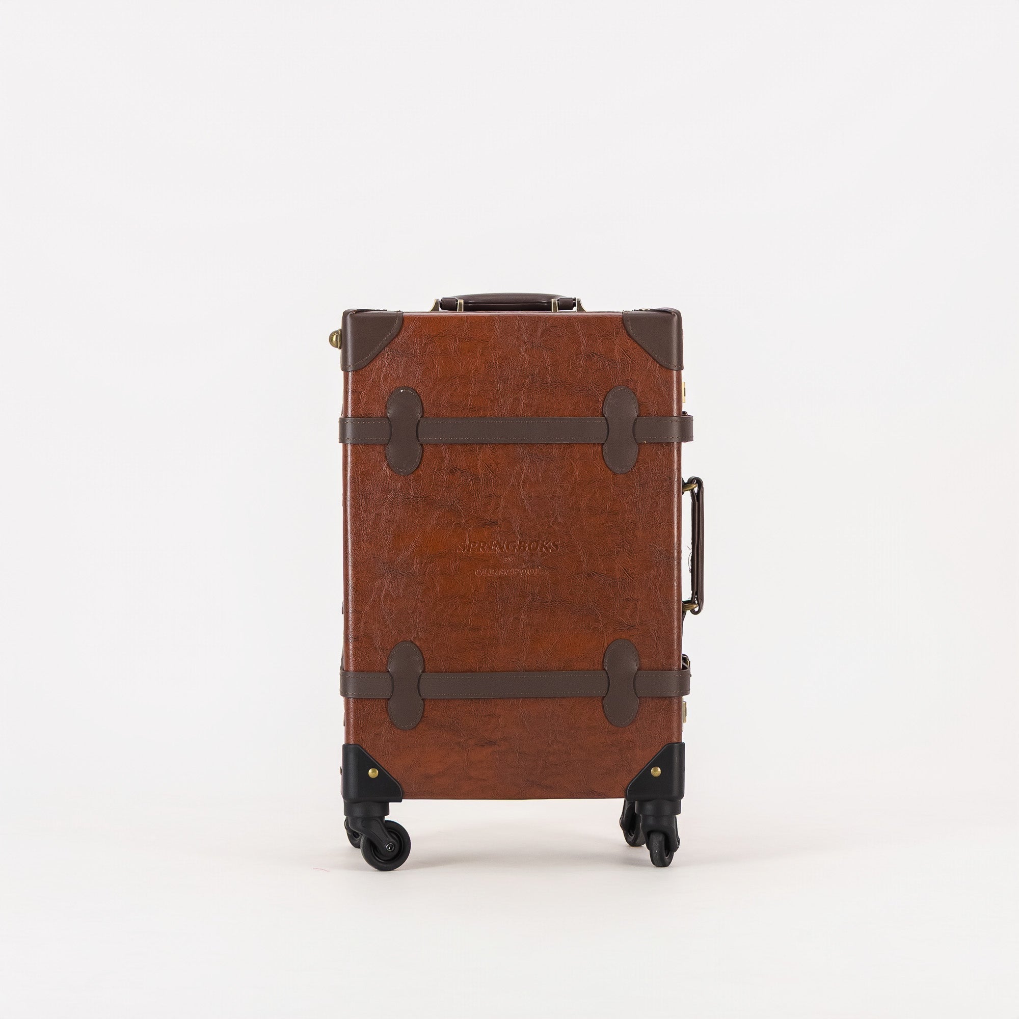 Springboks Leather Embroidered Suitcase - Brown