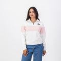 Springboks Hoop Quarter Zip Crop Sweat-Rose Quartz