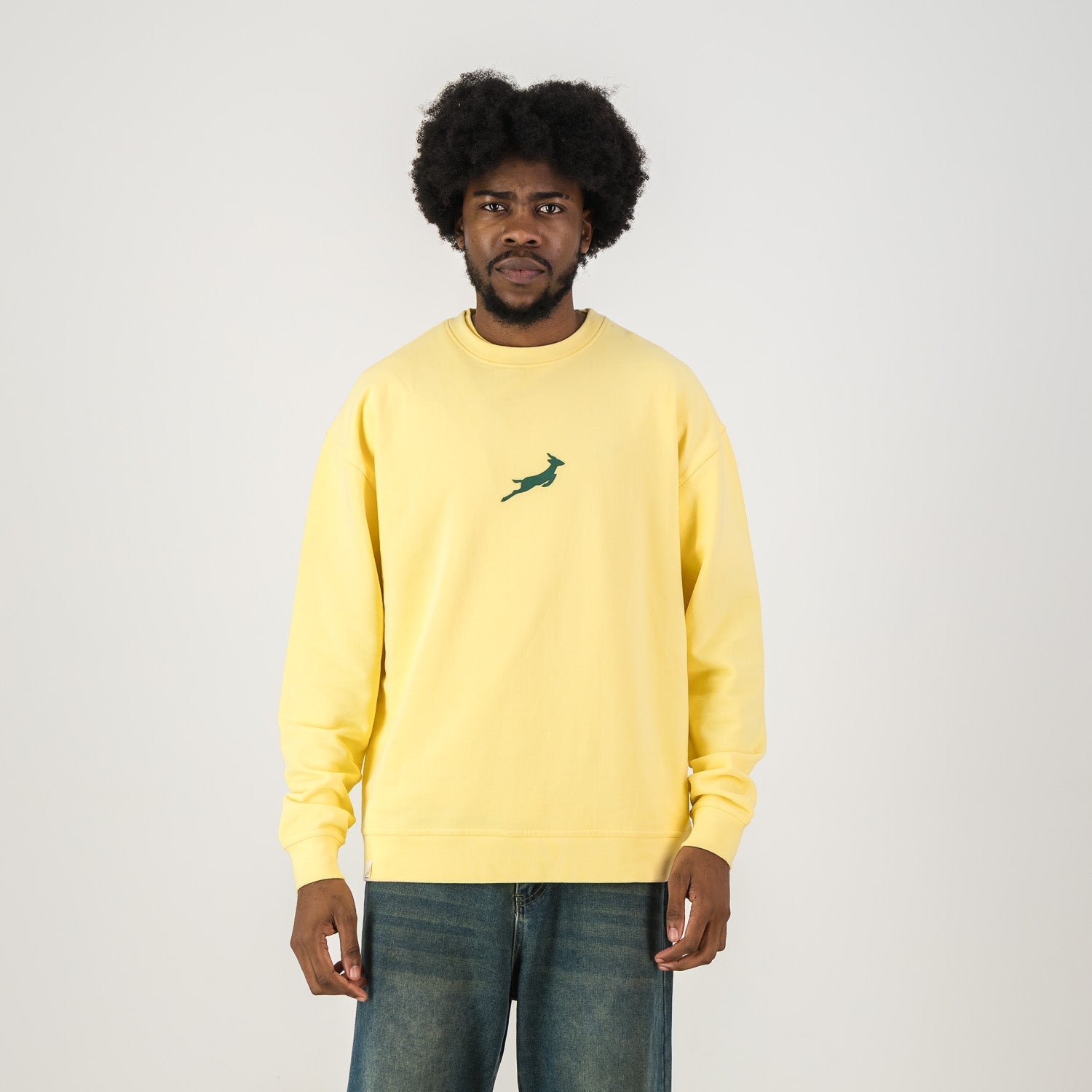 Springboks HS Middle Logo Crew Sweat - Sunshine