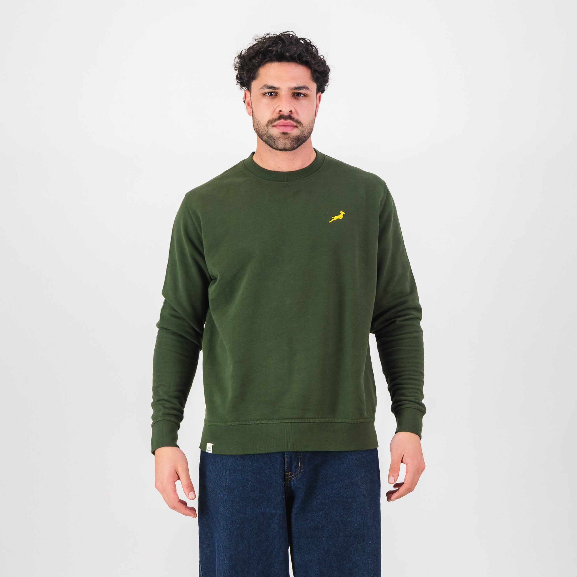 Springboks HS Small logo Crew Sweat - Military Olive