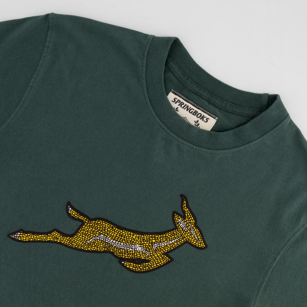 Springboks Mosaic Regular Crew Tee - Forest Green