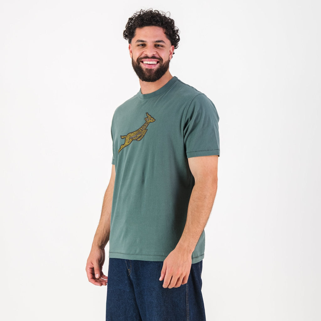 Springboks Mosaic Regular Crew Tee - Forest Green