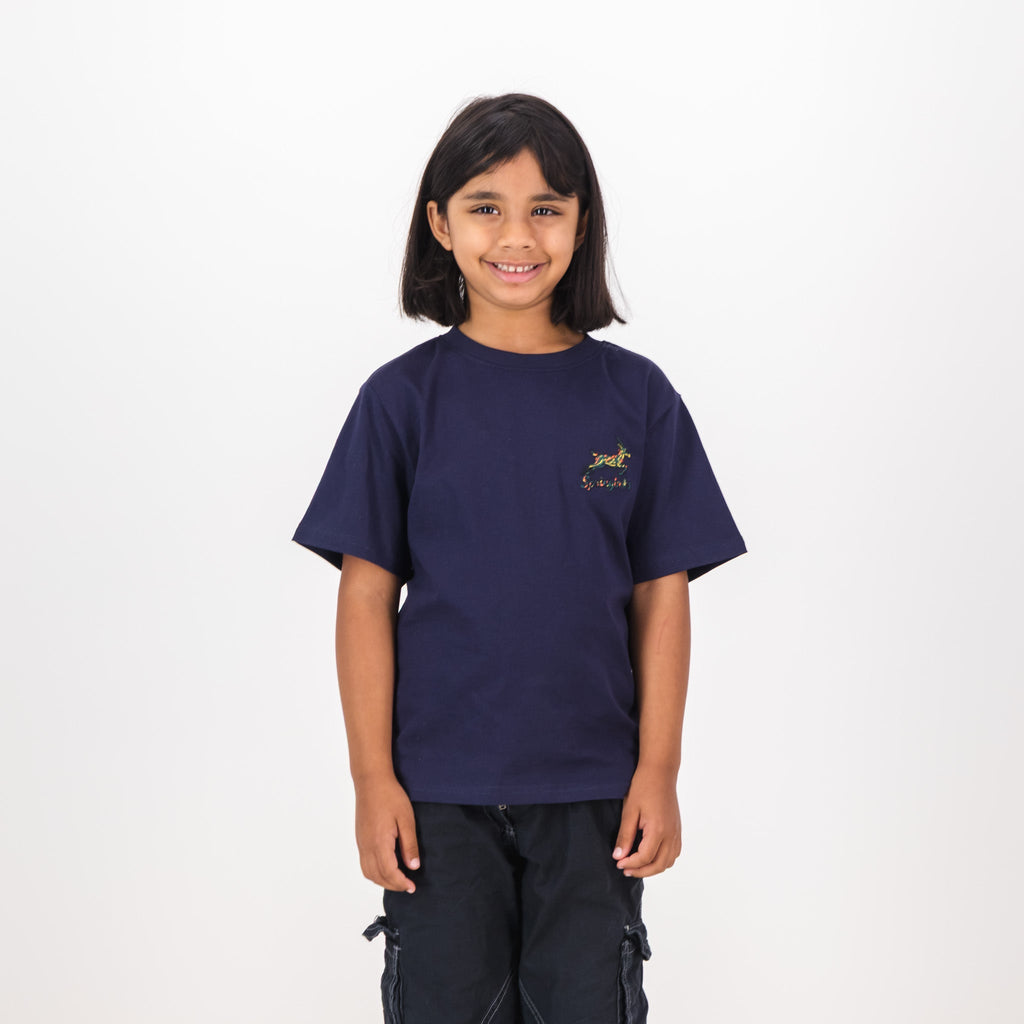 Springboks Painted Bok Kids Crew Tee-Navy