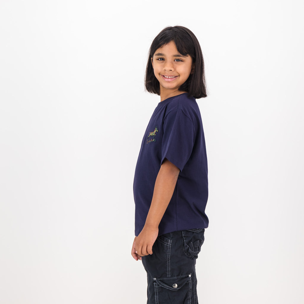 Springboks Painted Bok Kids Crew Tee-Navy