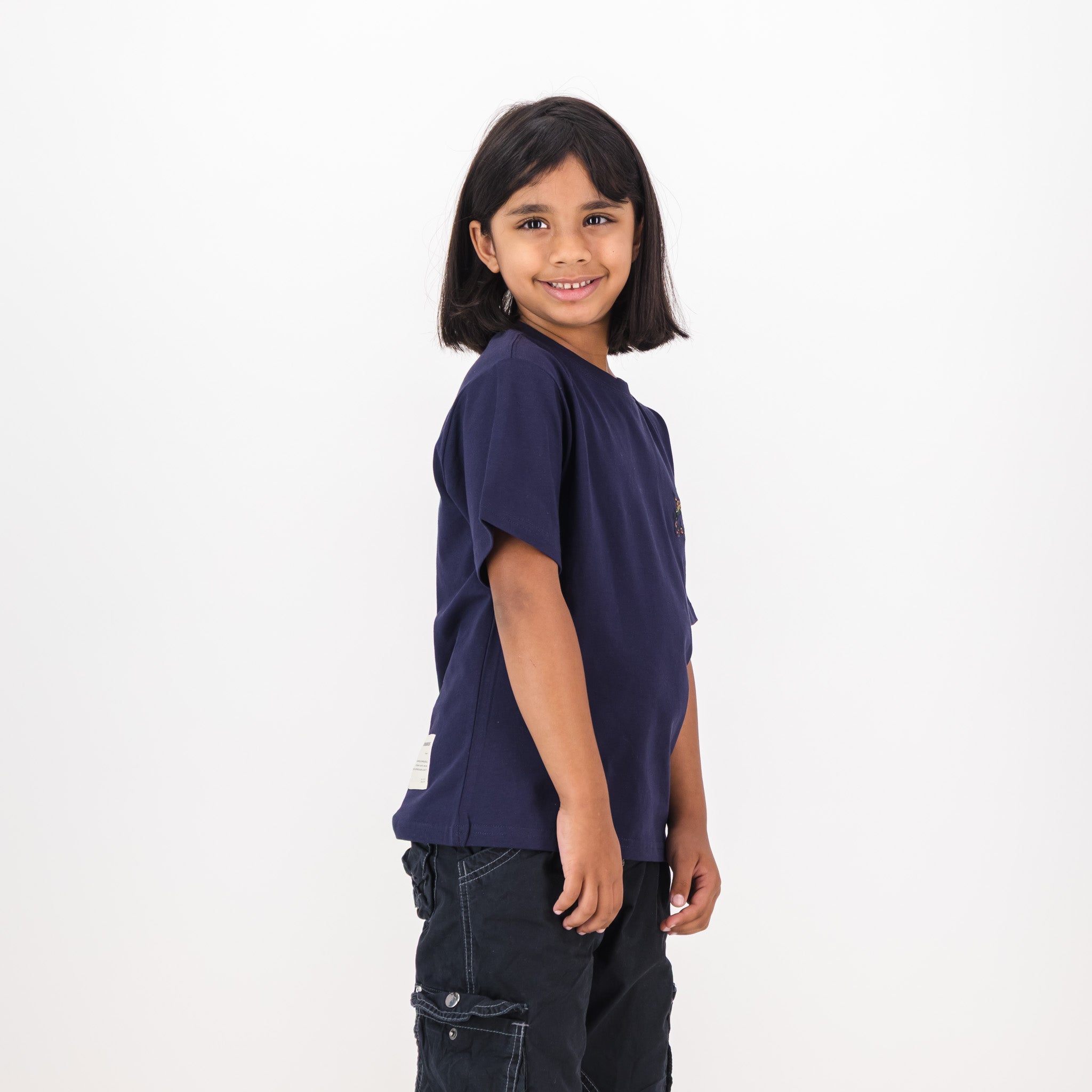 Springboks Painted Bok Kids Crew Tee-Navy