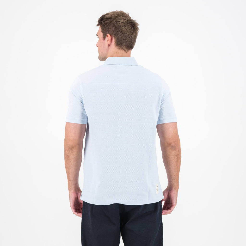 Springboks Popcorn Short Sleeve Golf Polo - Blue
