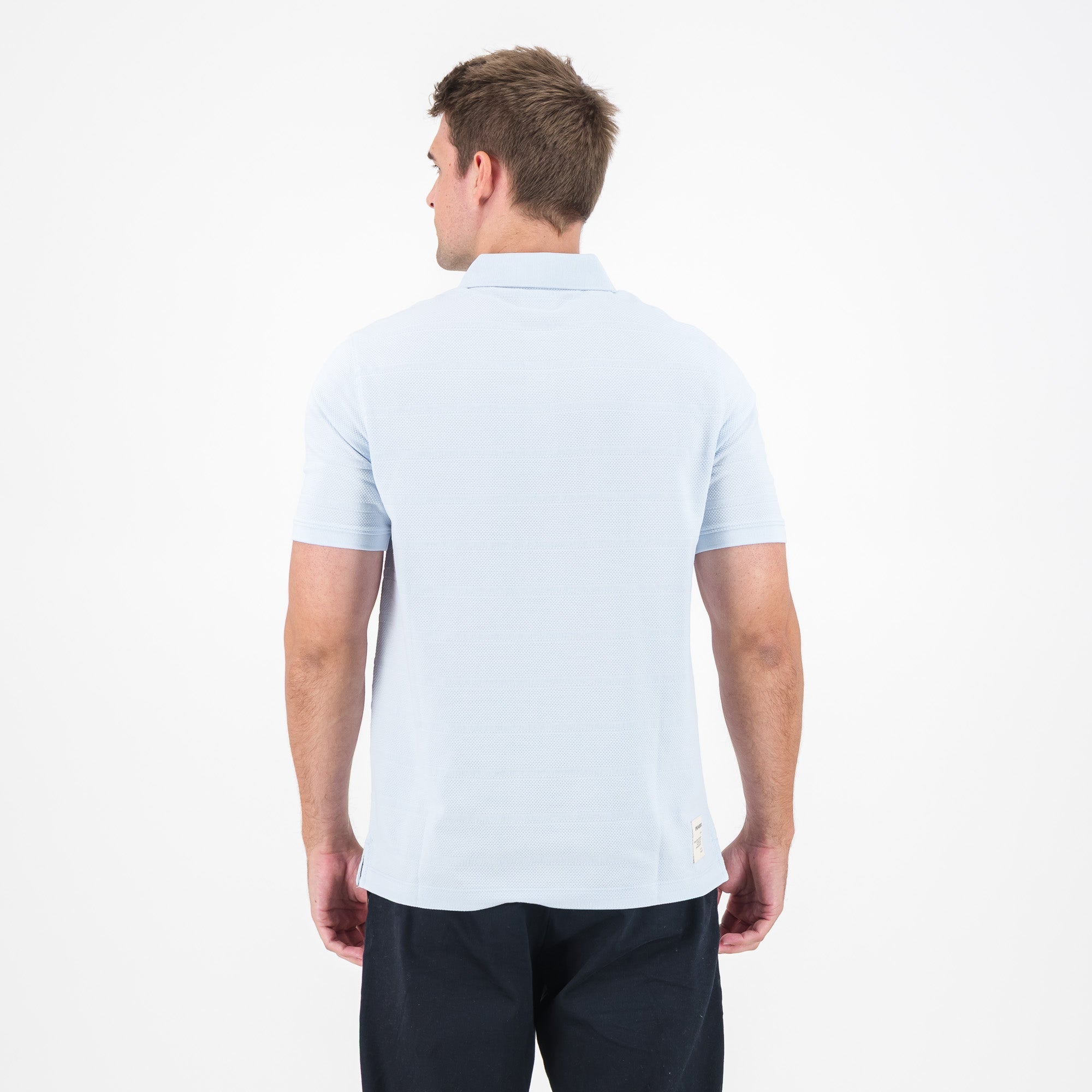 Springboks Popcorn Short Sleeve Golf Polo - Blue