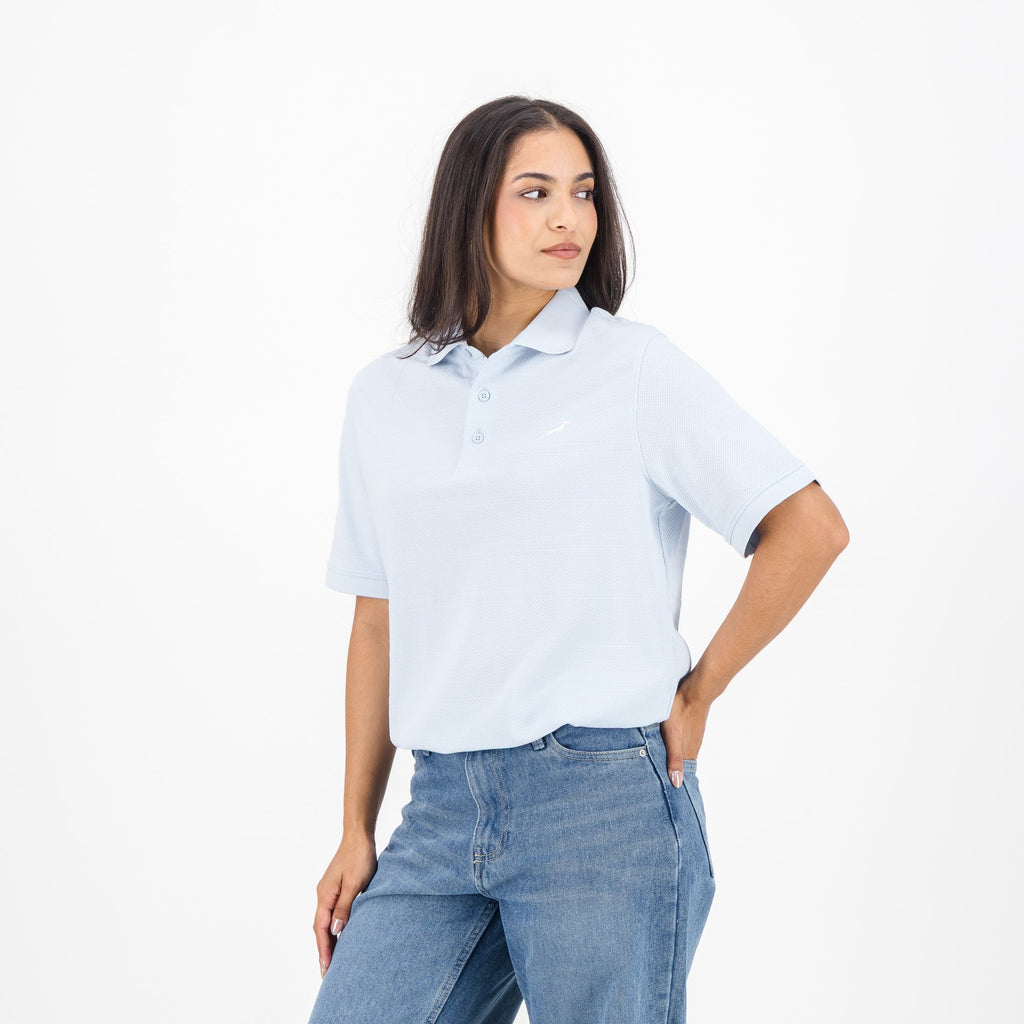 Springboks Popcorn Short Sleeve Golf Polo - Blue