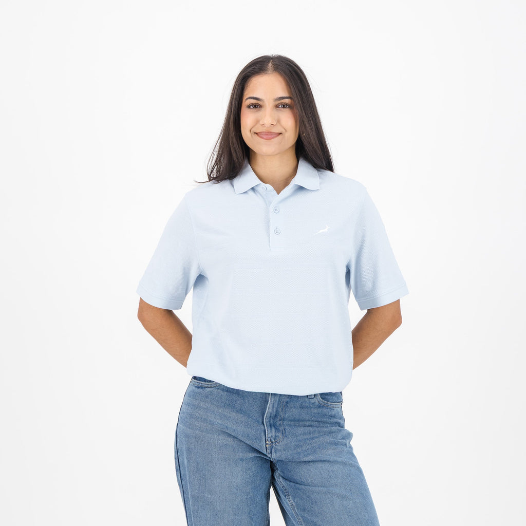 Springboks Popcorn Short Sleeve Golf Polo - Blue