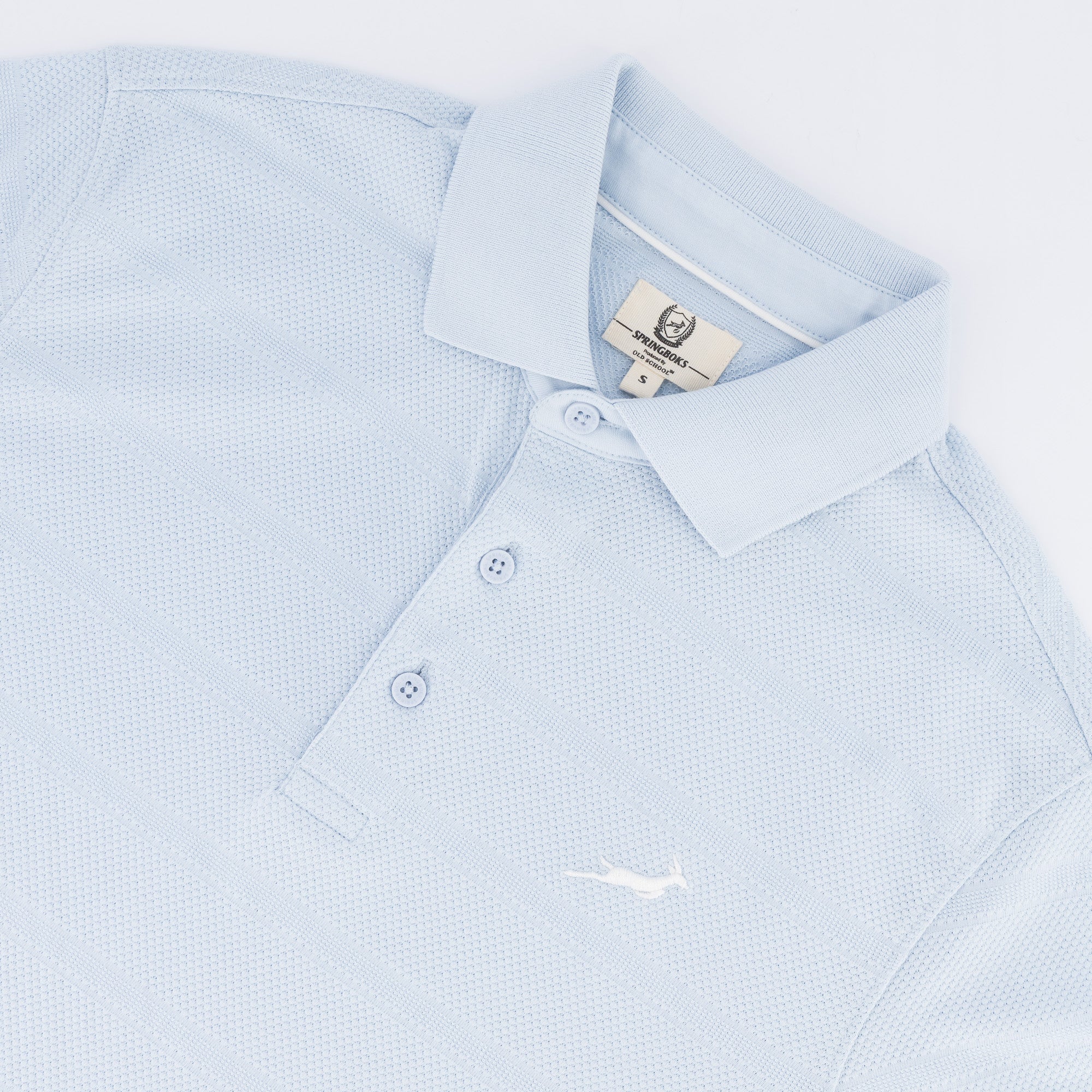 Springboks Popcorn Short Sleeve Golf Polo - Blue