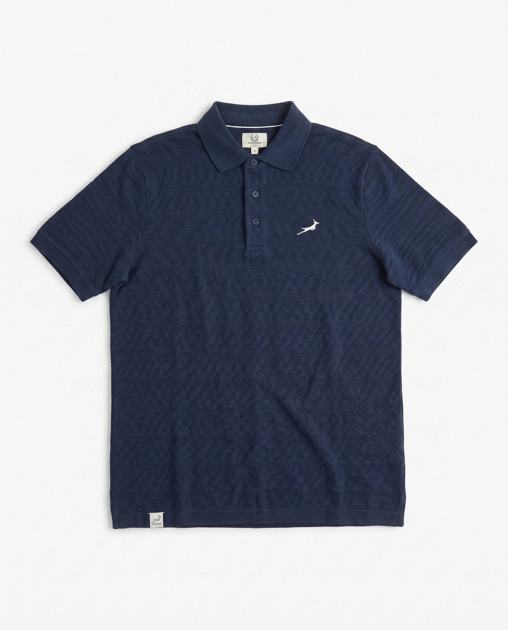 Springboks Popcorn Short Sleeve Golf Polo - Navy