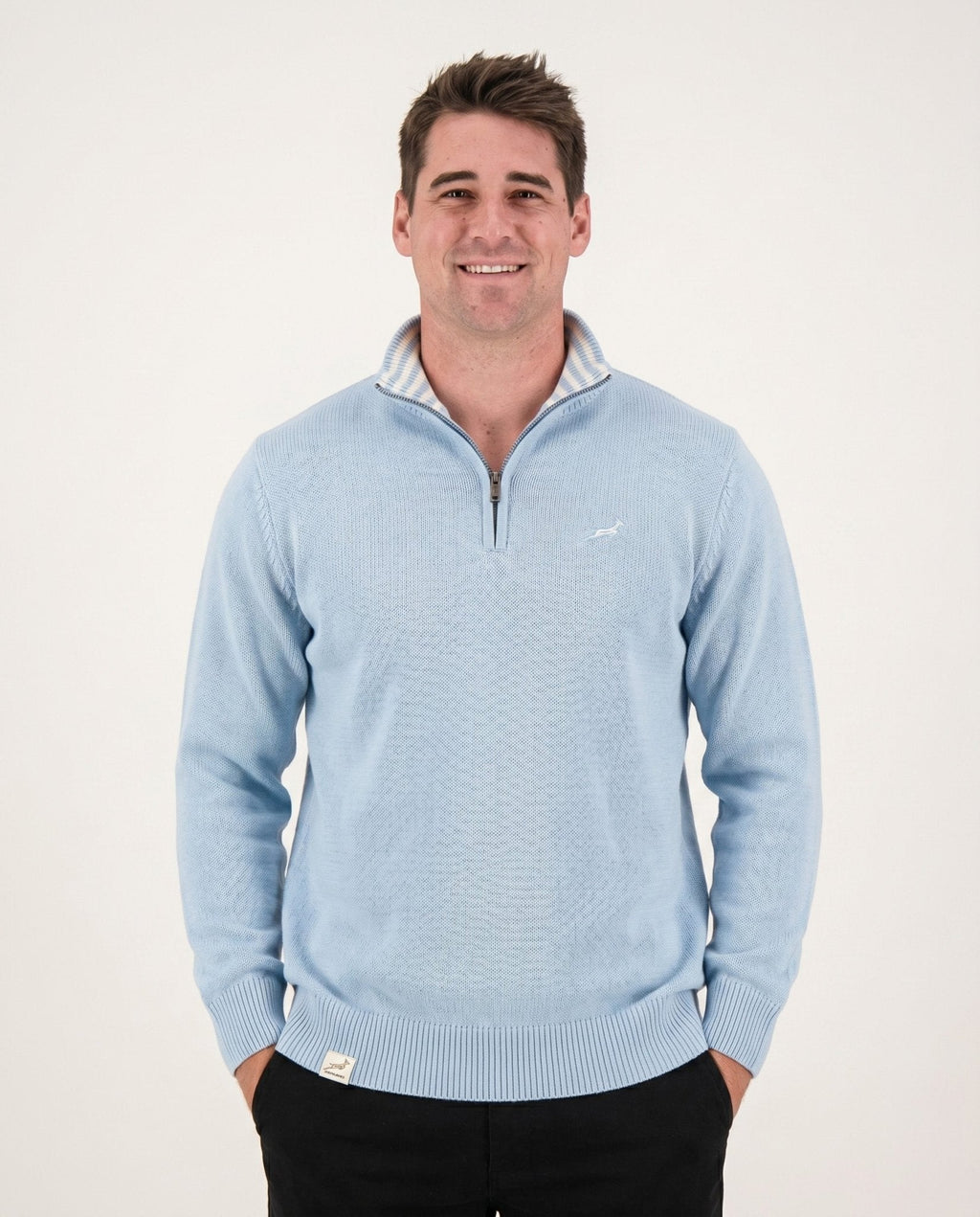 Springboks Premium Quarter Zip Knit-Skyway