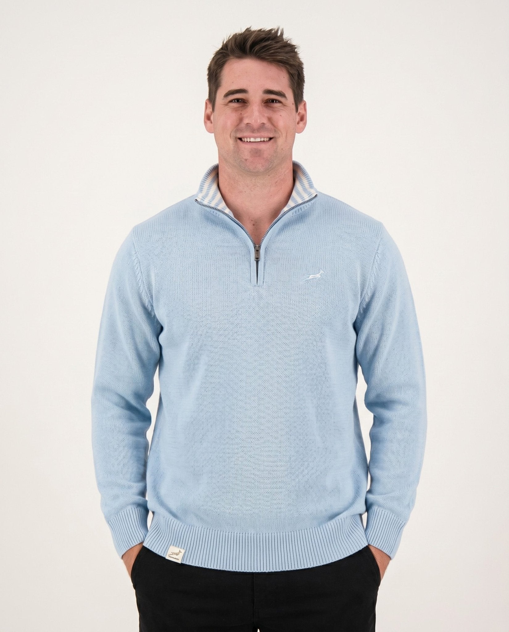 Springboks Premium Quarter Zip Knit-Skyway