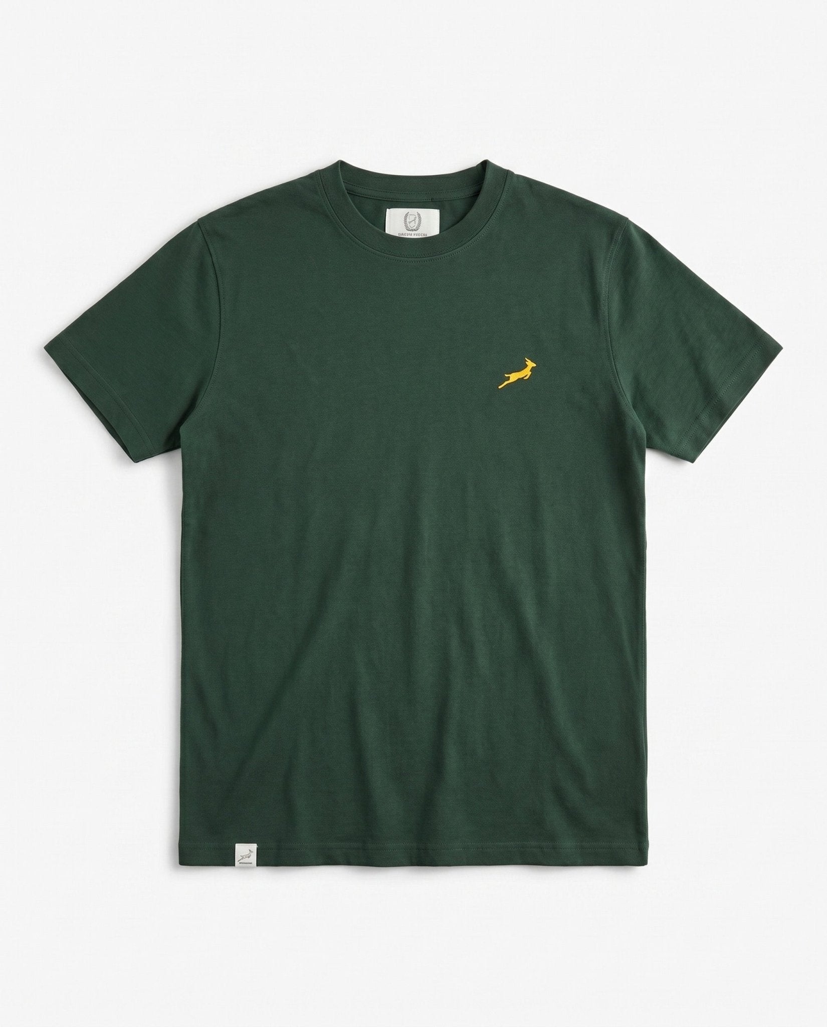 Springboks Small Logo Regular Crew T-Shirt Plain Green