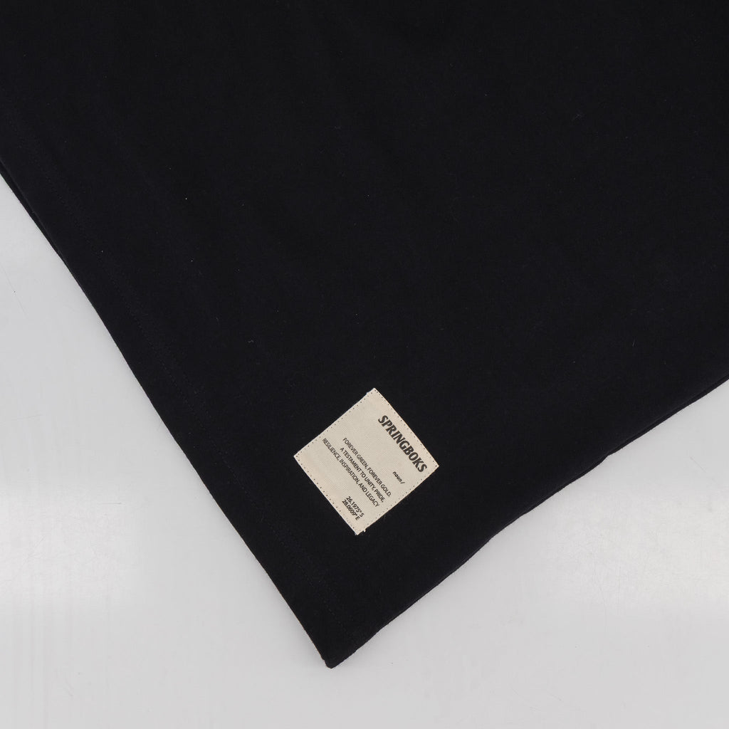 Springboks SML EMB LS Crew Tee - Black