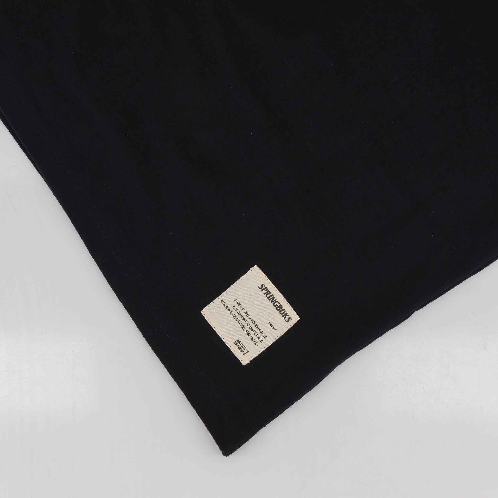 Springboks SML EMB LS Crew Tee - Black