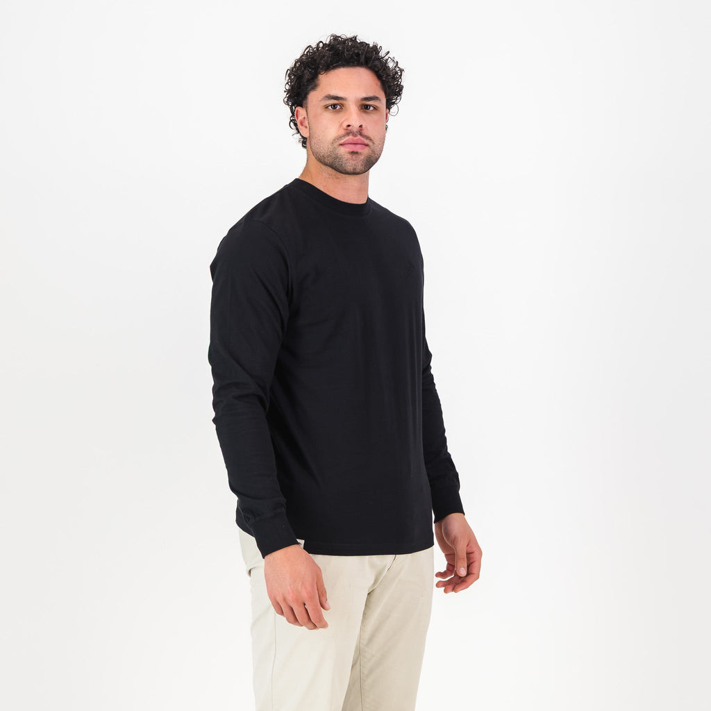 Springboks SML EMB LS Crew Tee - Black