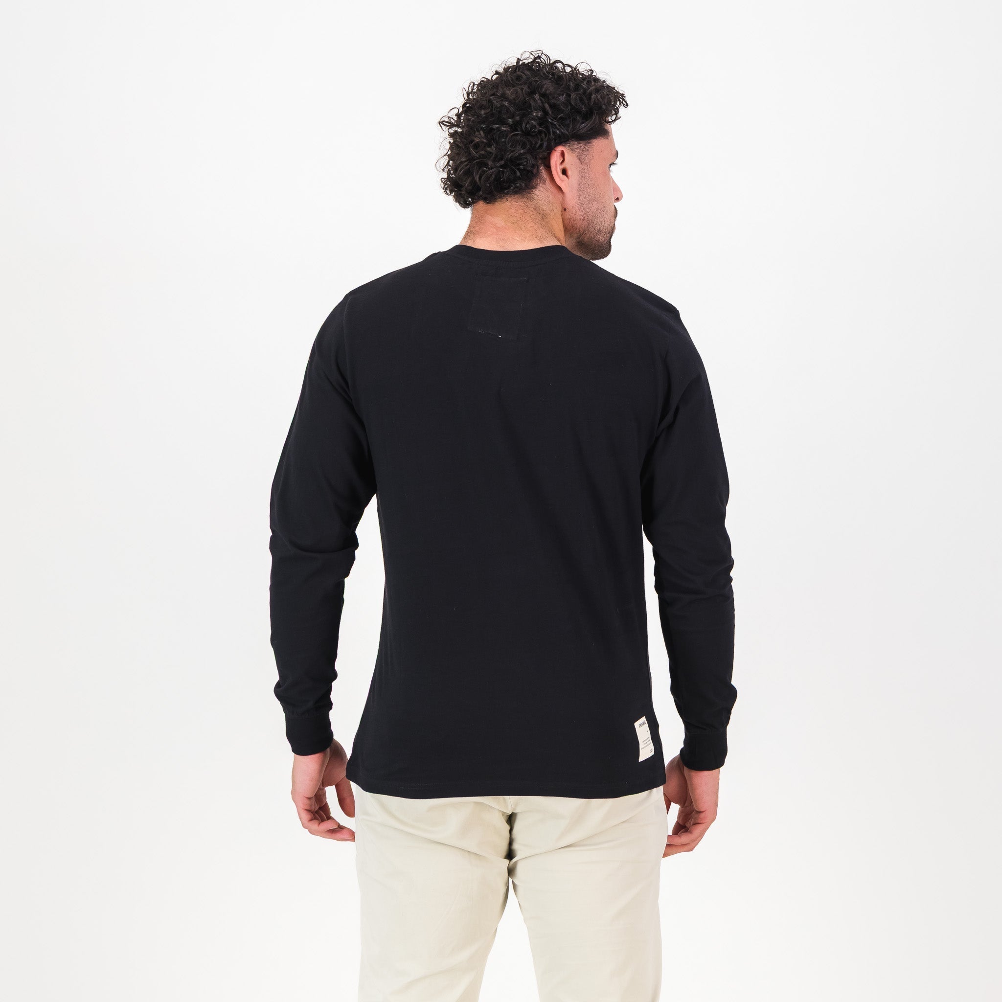 Springboks SML EMB LS Crew Tee - Black